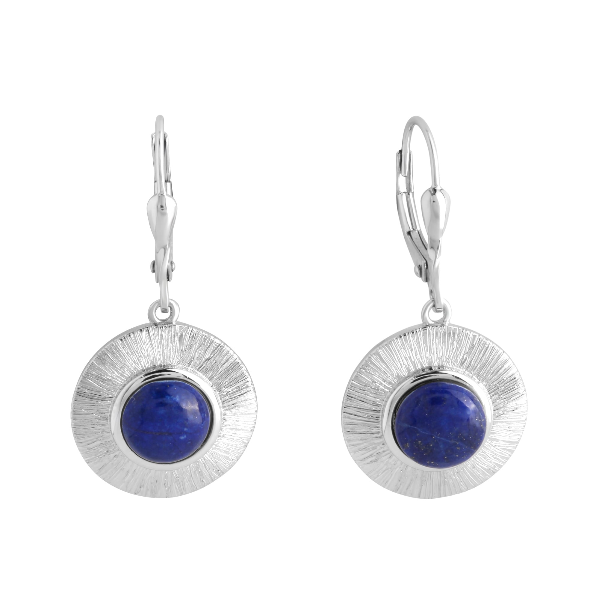 Zeeme 925 Sterling Silver Rhodium Plated Drop Earrings White Blue