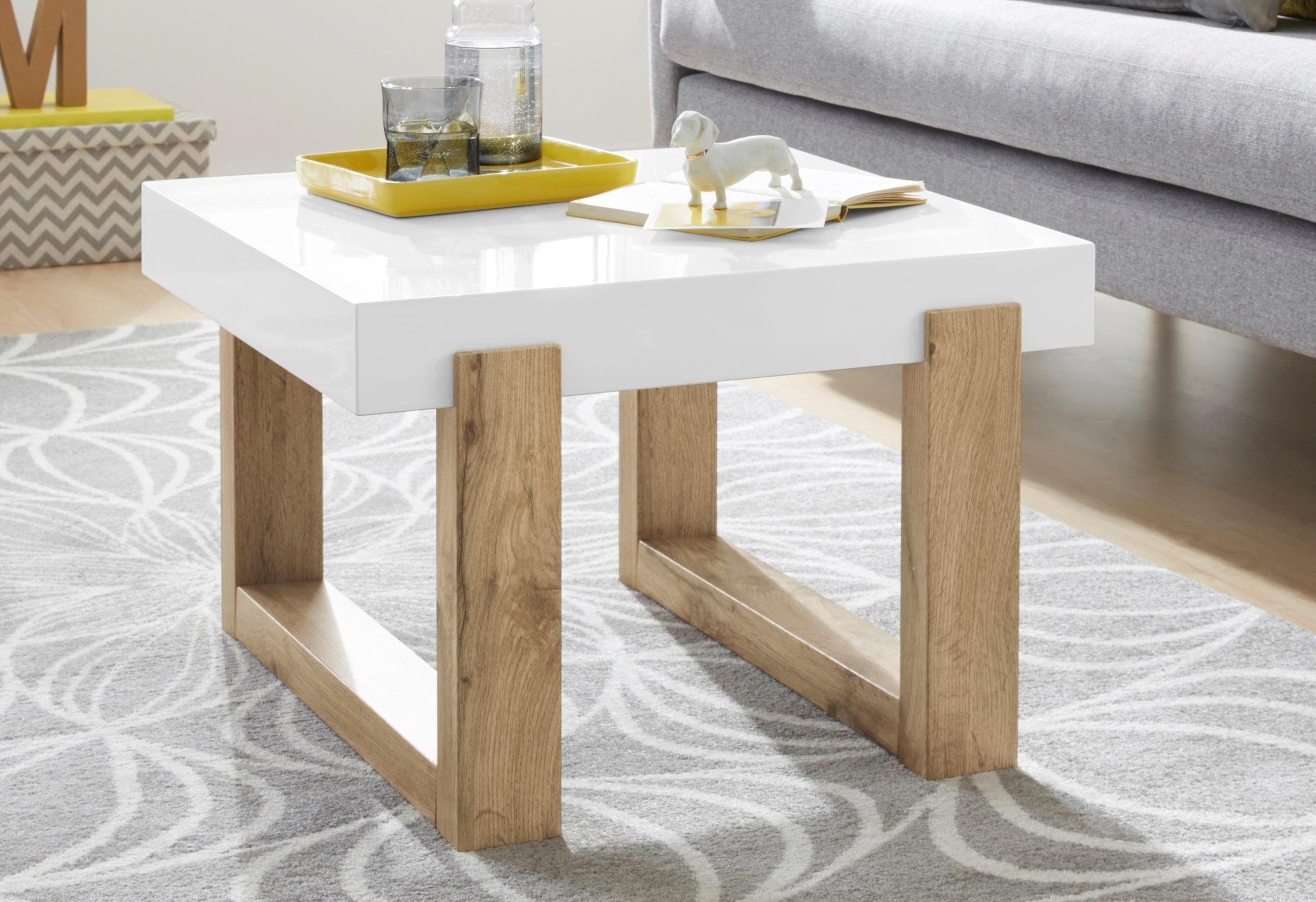 OTTO home Couchtisch "Solid" hochglanzfarbener weißer Tischplatte, in zwei günstig online kaufen