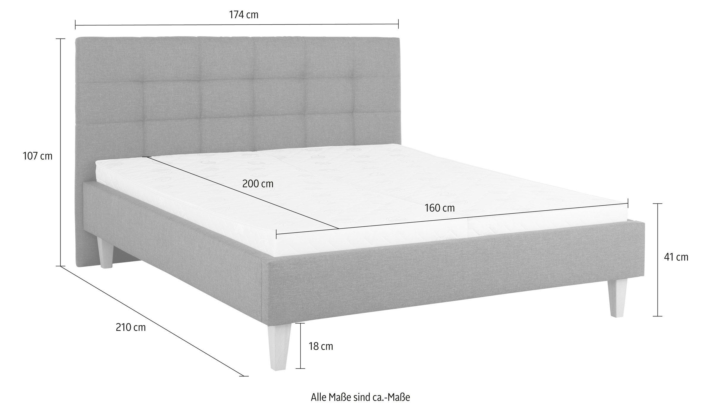 Maintal Polsterbett "Tom", in 4 Breiten, ohne Matratze oder mit Kaltschaum günstig online kaufen