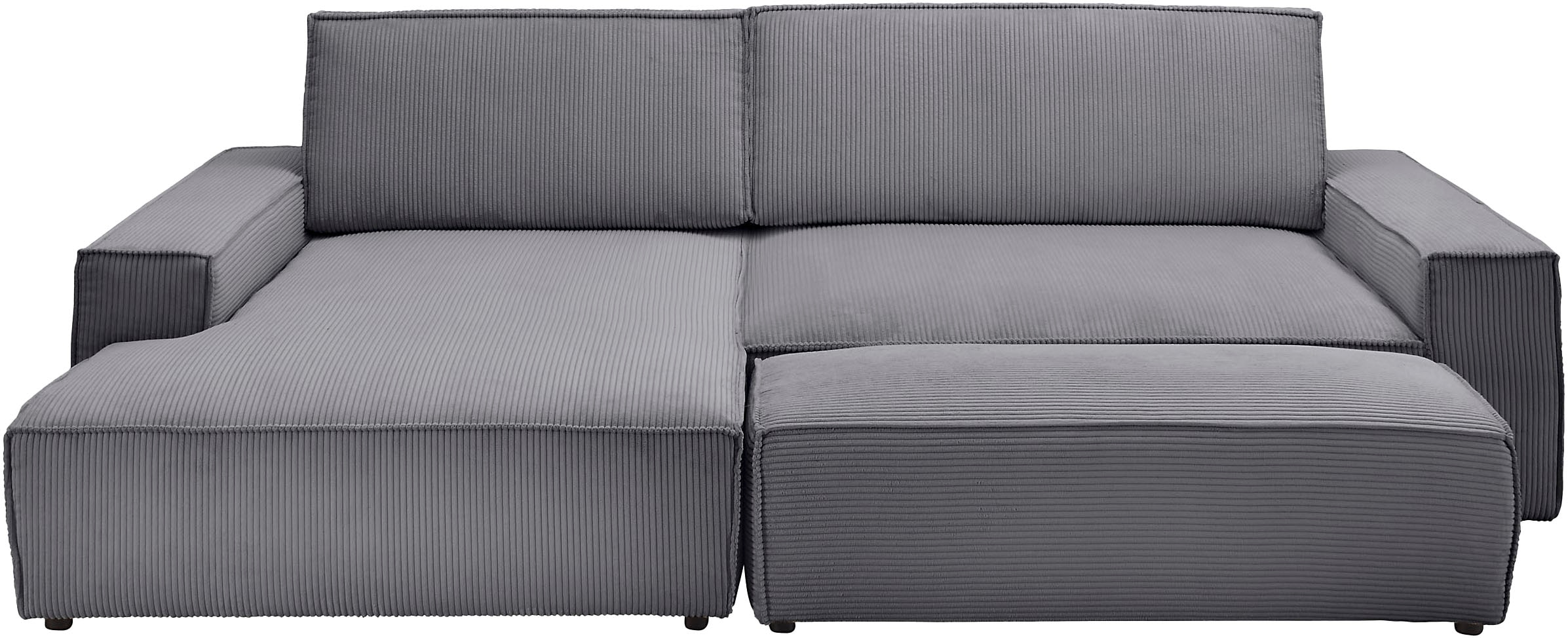 Home affaire Polsterecke »NEU: SHERWOOD XXL tief, L-Form mit Schlaffunktion, Big-Sofa mit Hocker«, (Set, 2 St.), stellbar zum Schlafsofa (Krokodilverbinder), Cord, Leinenoptik