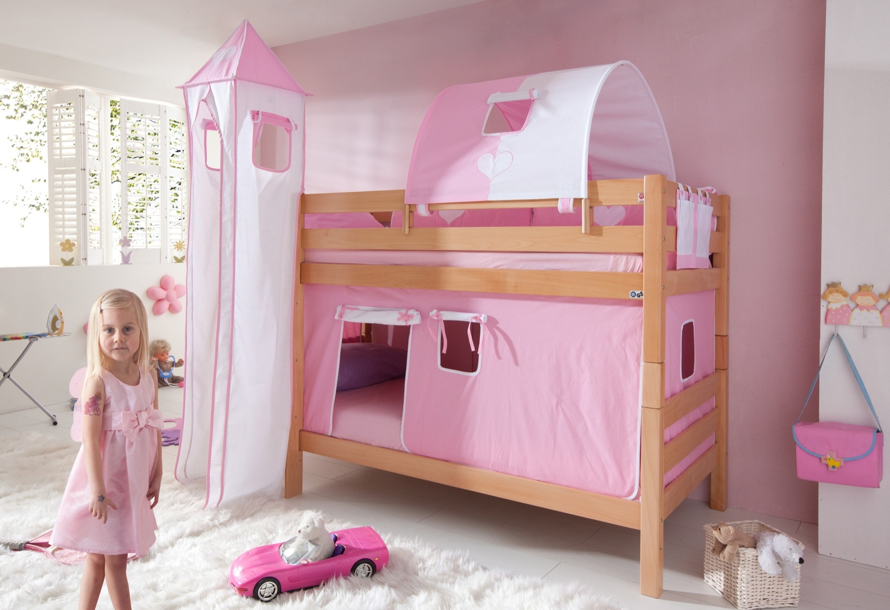 Relita Etagenbett, Set 4-tlg. rosa Kinder Etagenbett Kinderbetten Kindermöbel Kinder- Jugendzimmer
