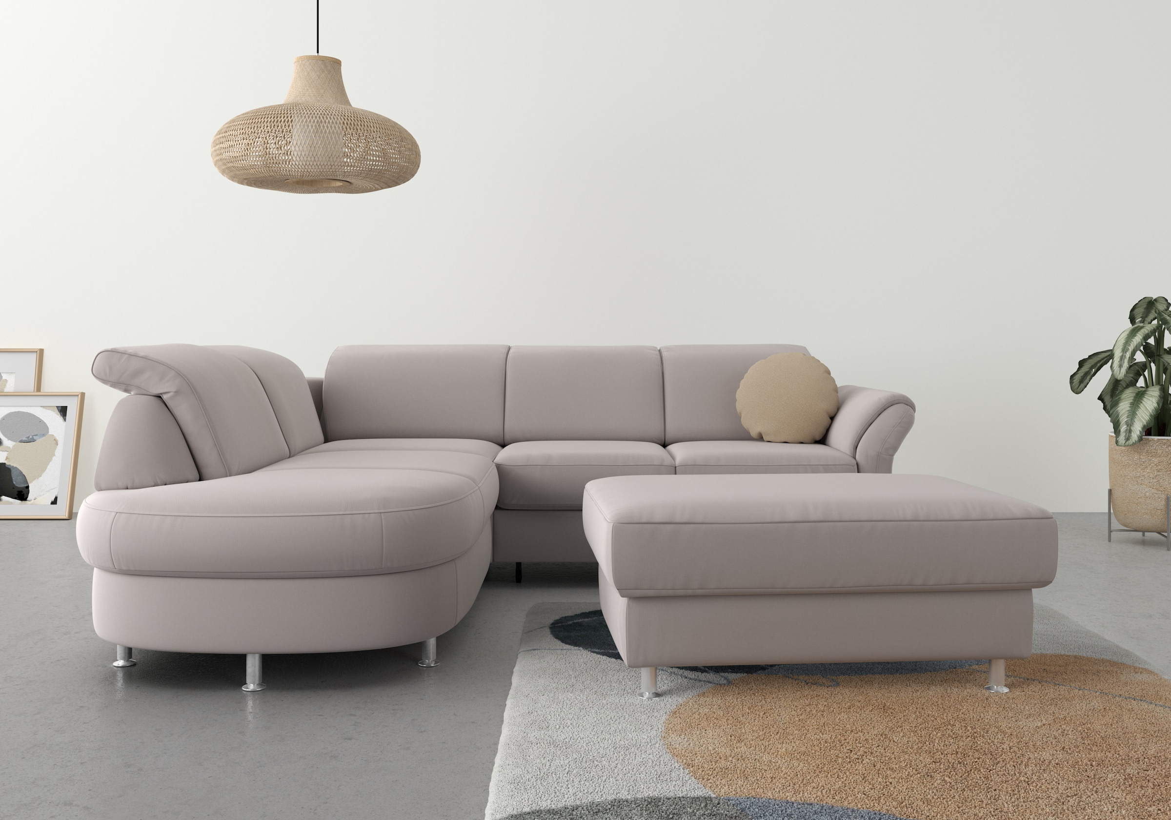 sit&more Ecksofa "Apulia L-Form" wahlweise Schlaffunktion, Bettkasten und Kopf- und Armteilverstellung