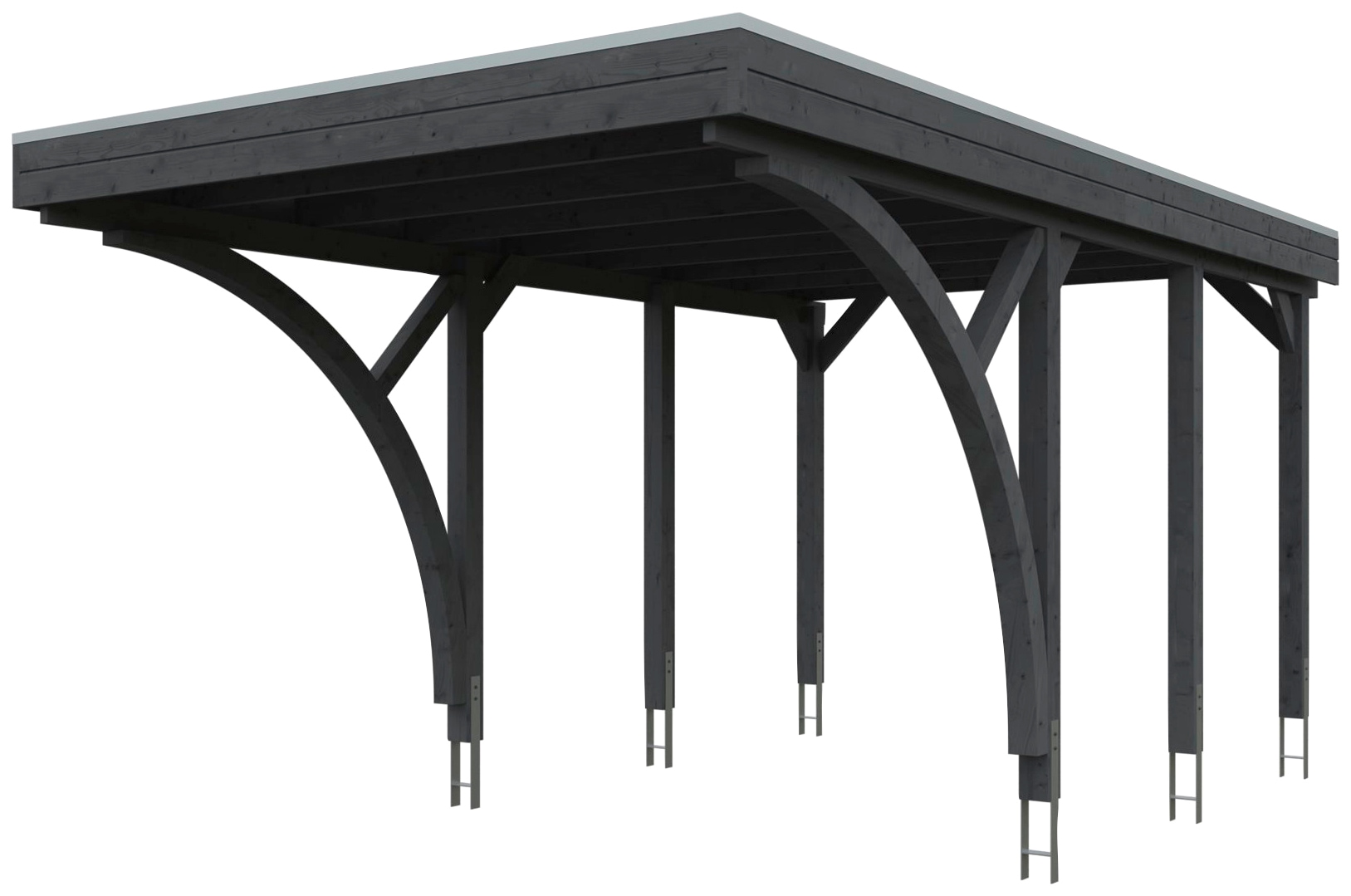 Skanholz Einzelcarport »Friesland Set 6«, Fichtenholz, 270 cm, dunkelgrau