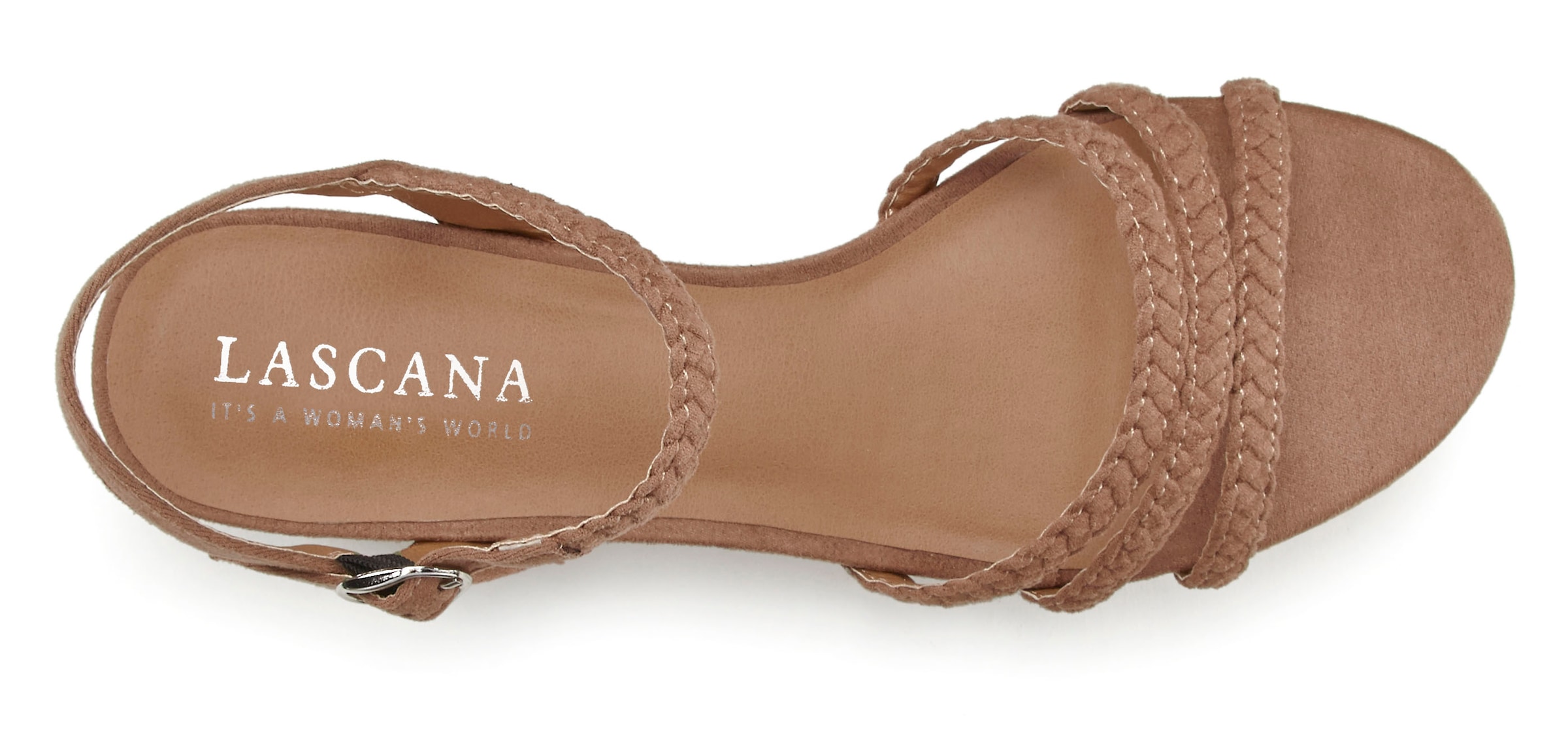 LASCANA Sandale »Sommerschuh«, Sandalette, Sommerschuh mit geflochtenen Riemchen VEGAN
