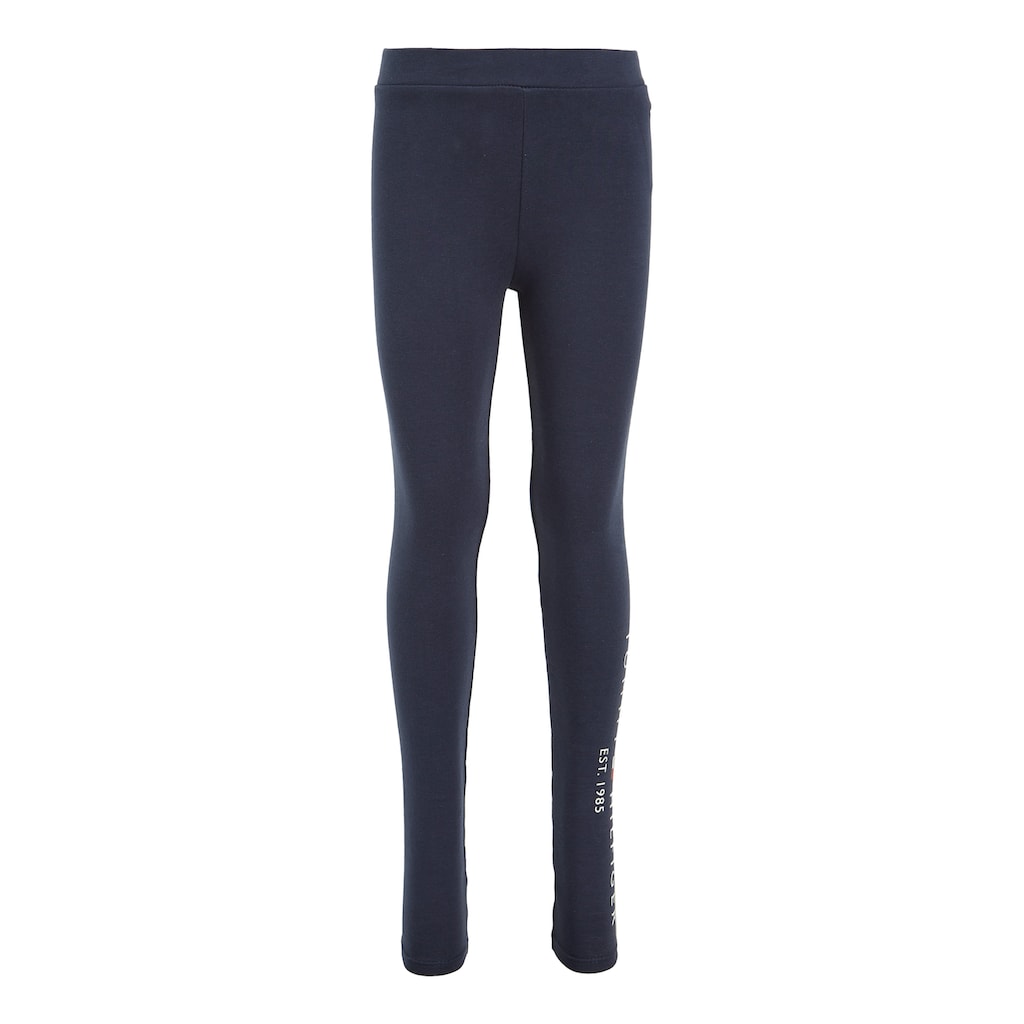 Tommy Hilfiger Leggings »ESSENTIAL LEGGING«, mit Tommy Hiflger Logo-Schriftzug auf dem linken Bein