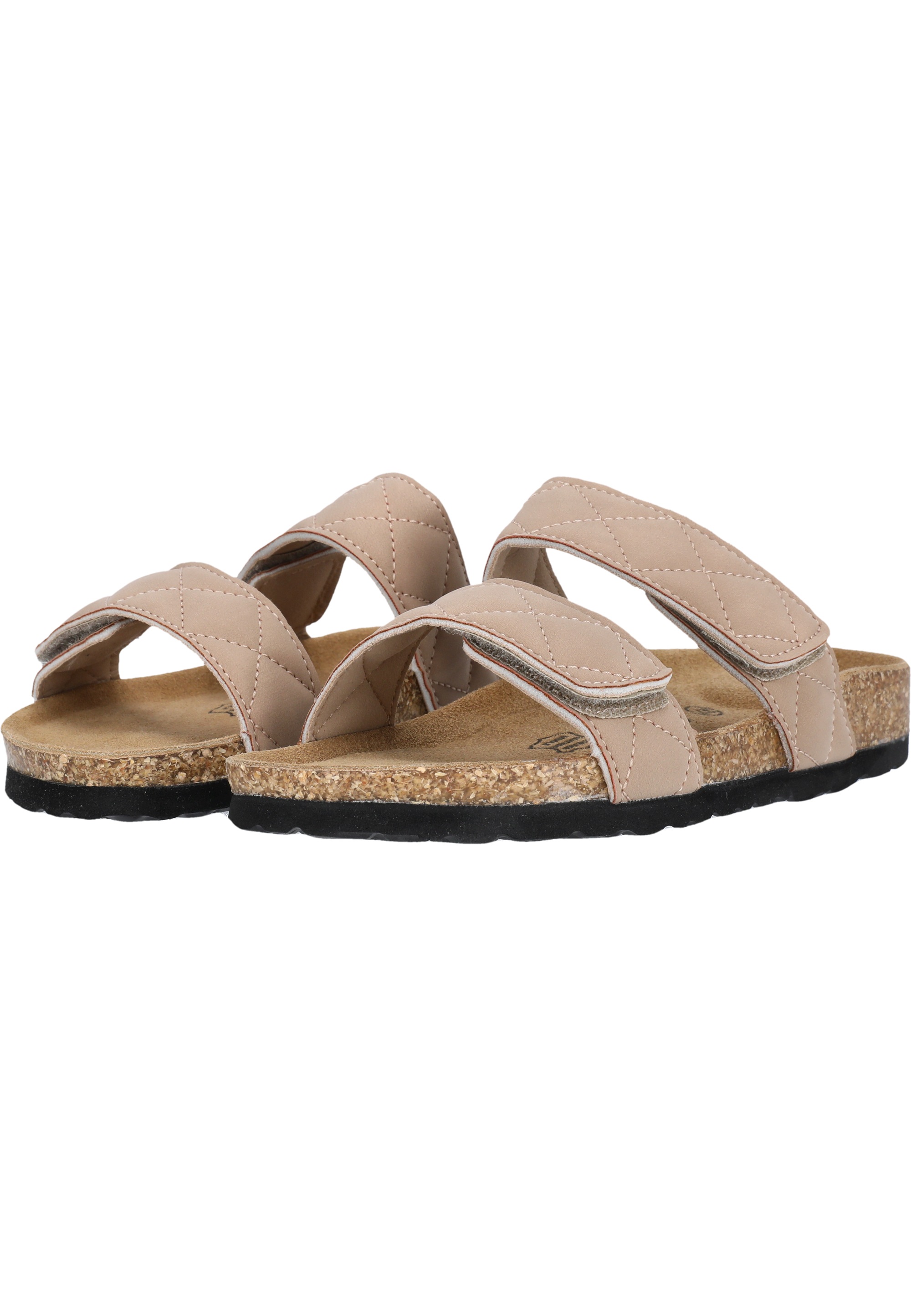Sandale CRUZ "Liland", Damen, Gr. 41, braun (hellbraun), Polyurethane, Rindsleder, Schuhe Schlappen Pantolette, mit praktischem Klettverschluss 3