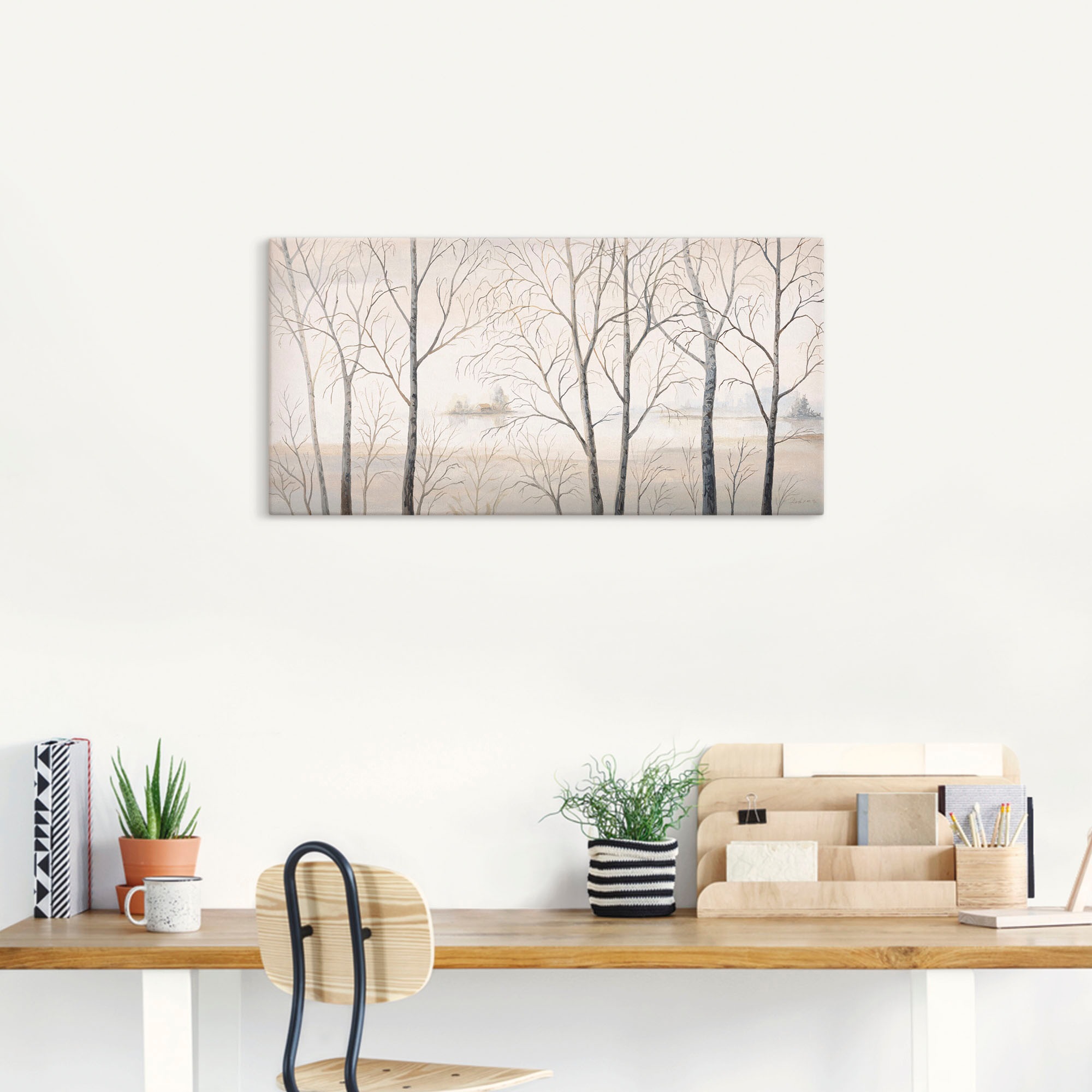 Artland Wandbild "Seeufer am Wald I" Gewässer 1 Stk. tlg. als Alubild, Lein günstig online kaufen