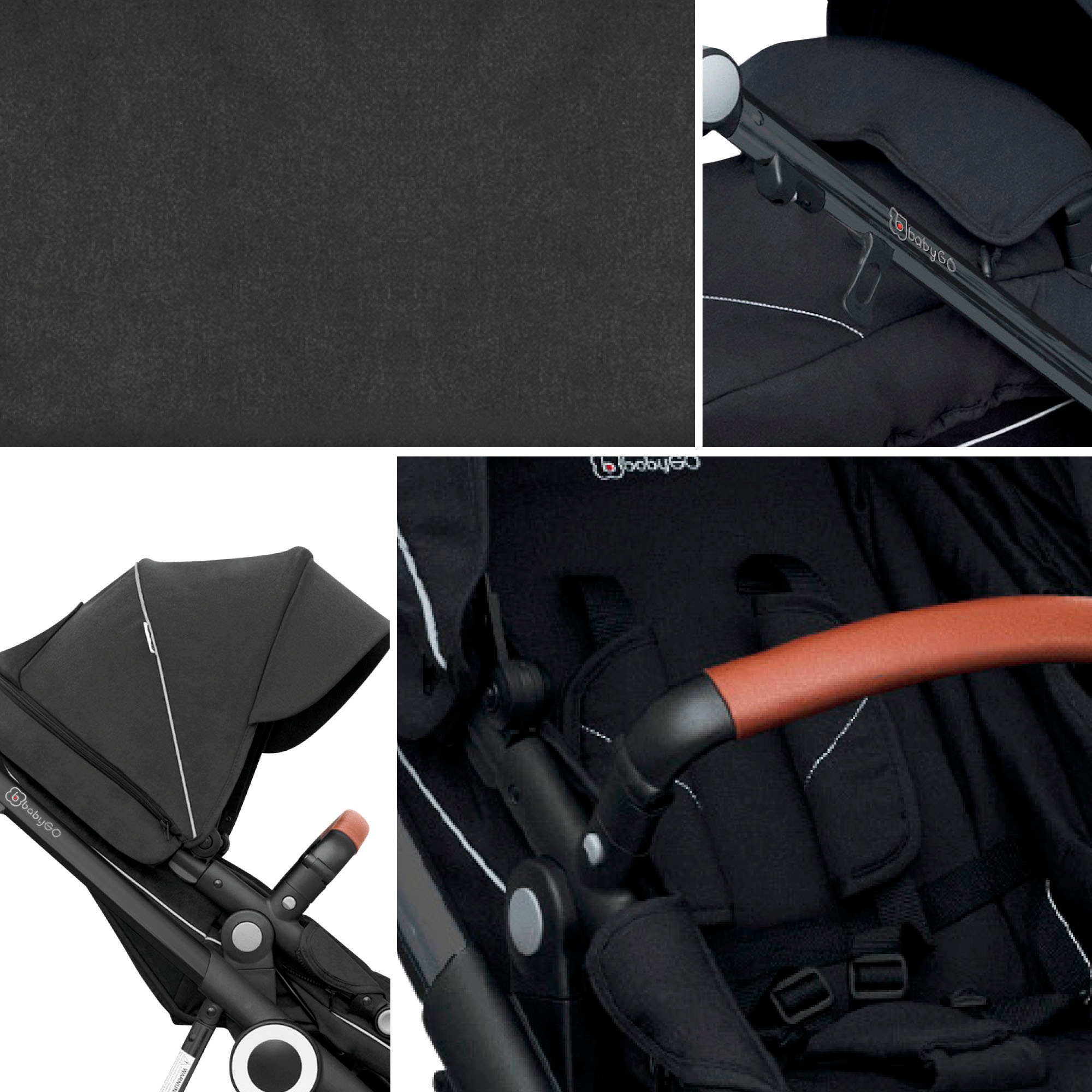 BabyGo Kombi-Kinderwagen »Halime 3in1«, inklusive Babywanne, Babyschale, Regenhaube & Wickeltasche