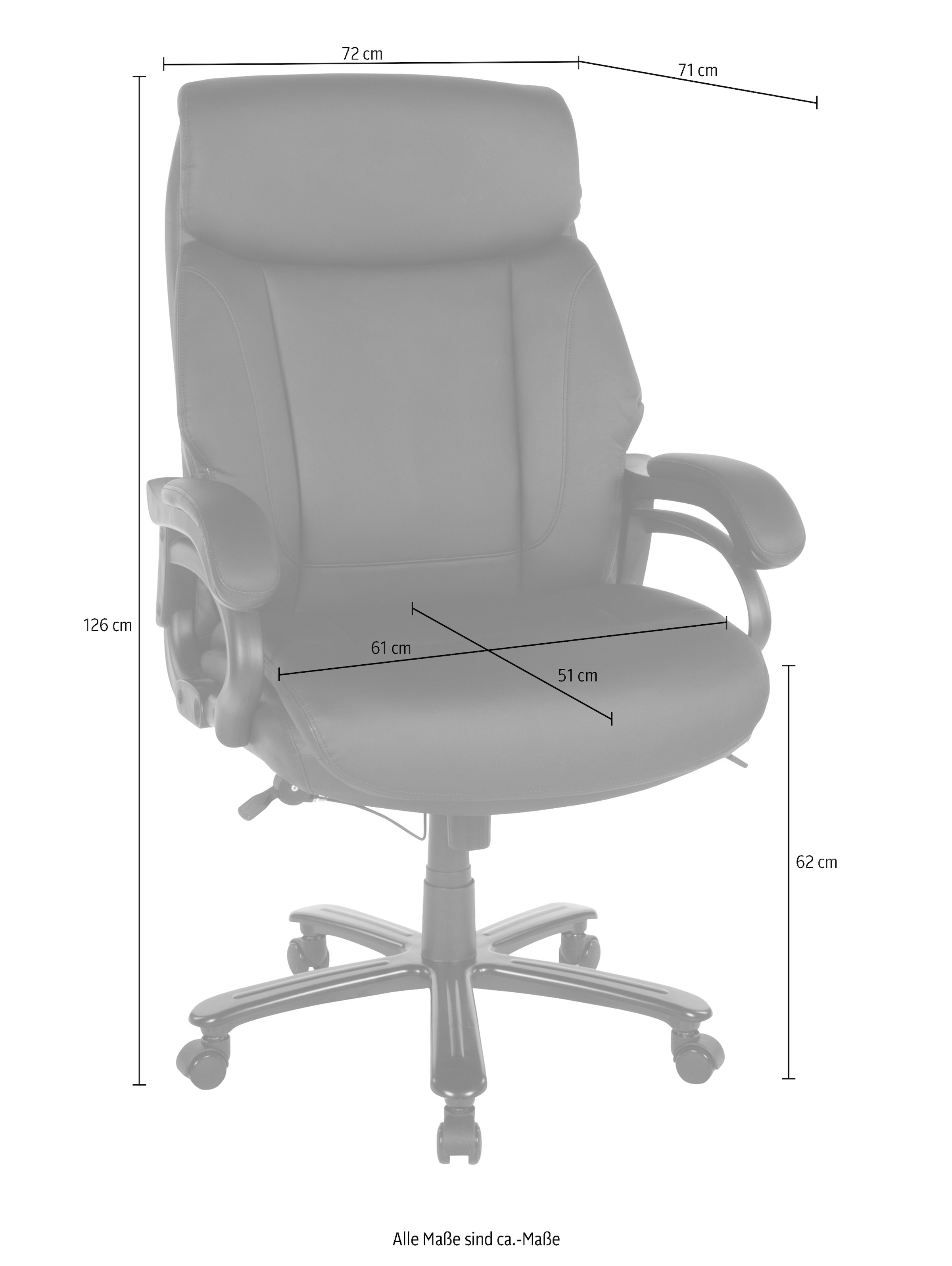 Duo Collection Bürostuhl »Ennio 180«, Kunstleder, | bis BAUR Chefsessel, 180 KG, ergonomischer & belastbar Wippfunktion Komfort