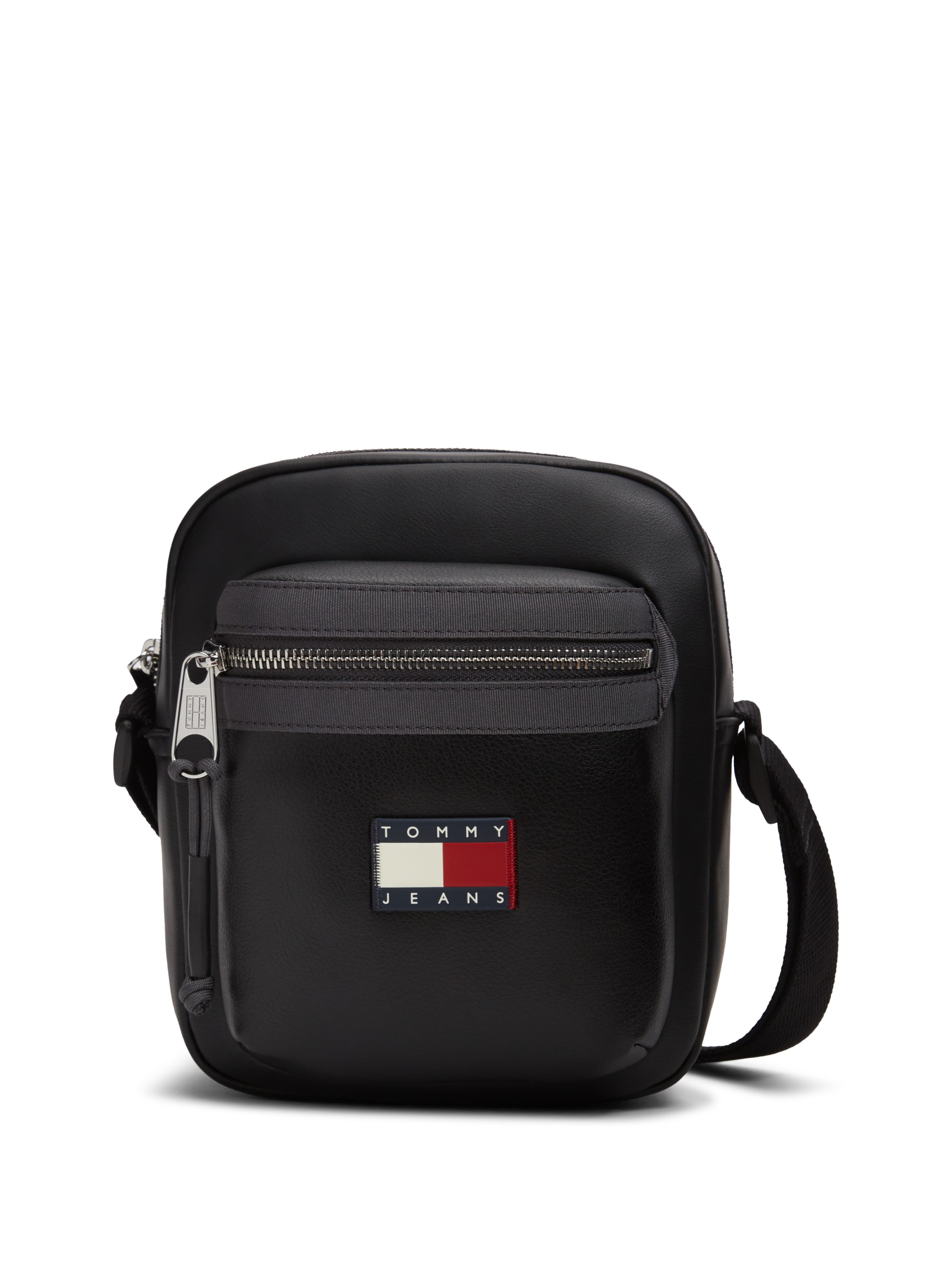Tommy Jeans Umhängetasche "TJM ELEVATED PU REPORTER" Herren Schultertasche, Crossbodybag mit Logo-Aufnäher