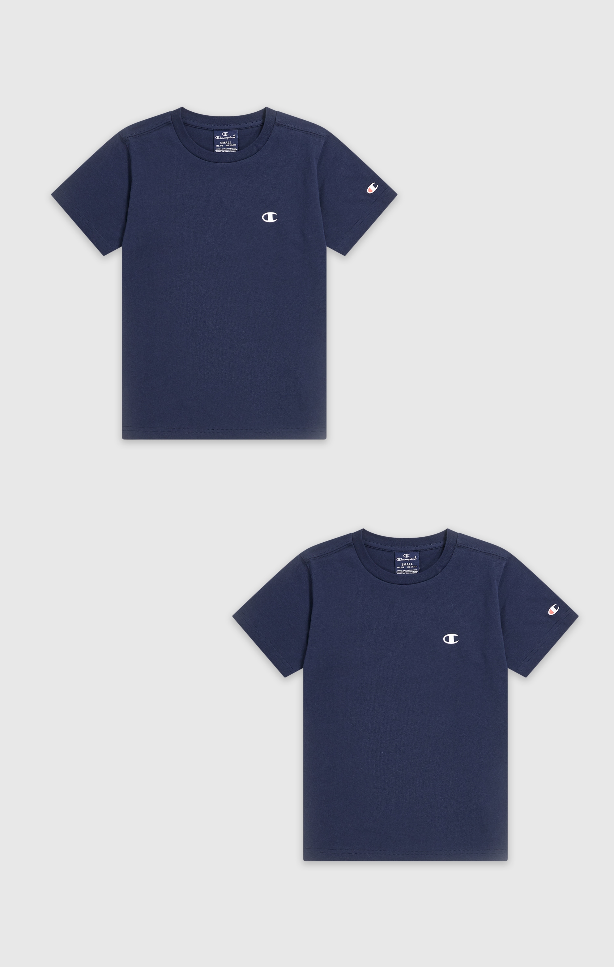 Champion T-Shirt Packung, 2 Stk. 2er-Pack, Kurzarm, mit Rundhalsausschnitt, aus Baumwolle
