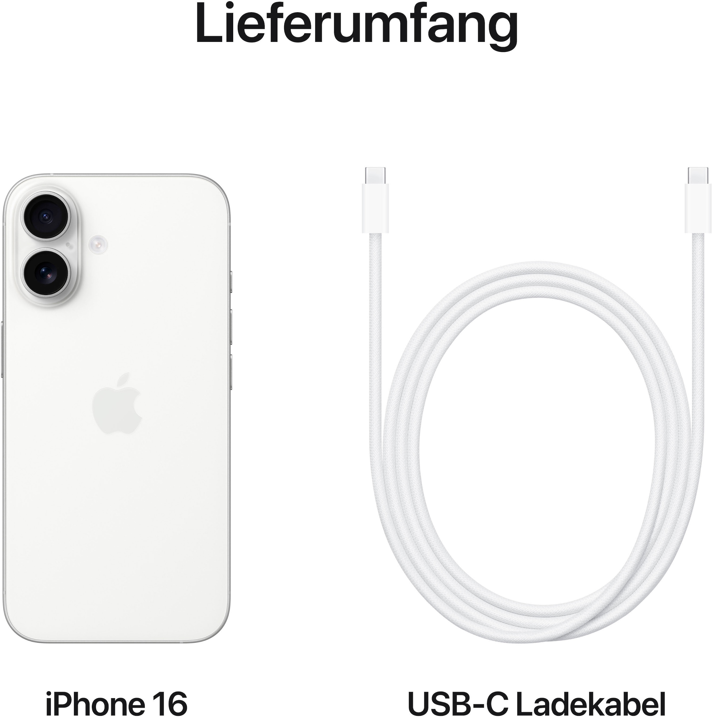 Apple Smartphone »iPhone 16«, Weiß, 128 GB Speicherplatz