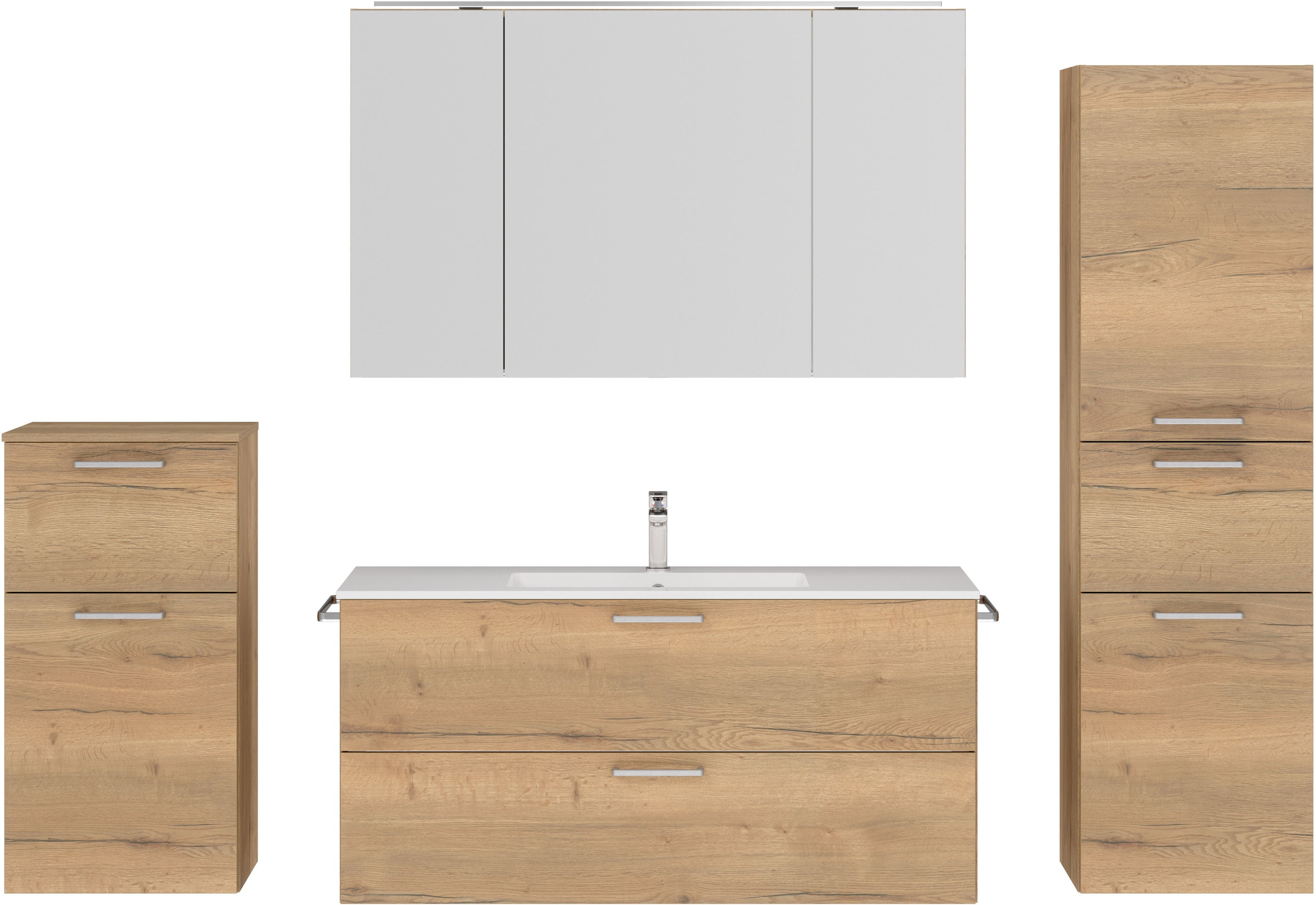 nobilia Badmöbel-Set "Tolvina" vormontiert, mit Soft-Close, 4 Stk. tlg. günstig online kaufen