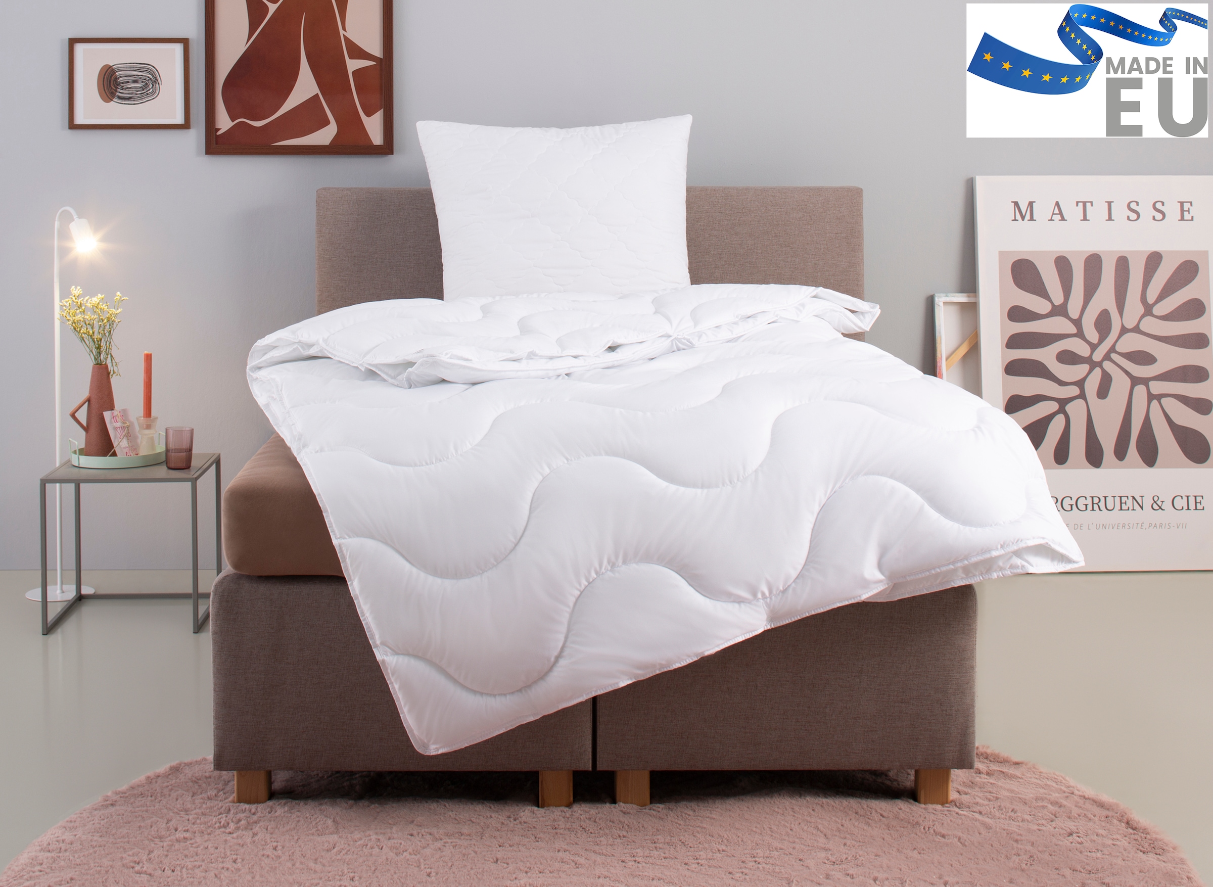 my home Microfaserbettdecke + Microfaserkissen "Mailo, Bettdecke 135x200 cm günstig online kaufen