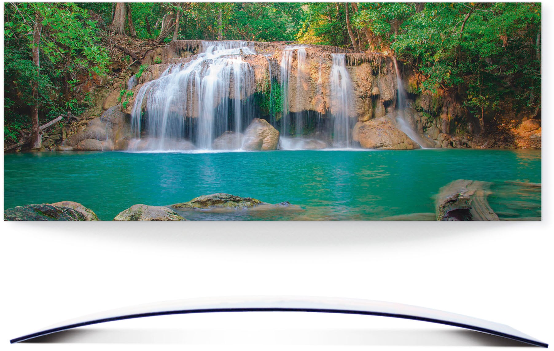 Artland Wandbild "Wasserfall im Wald National Park", Gewässer, (1 St.), 3D Optik gebogen