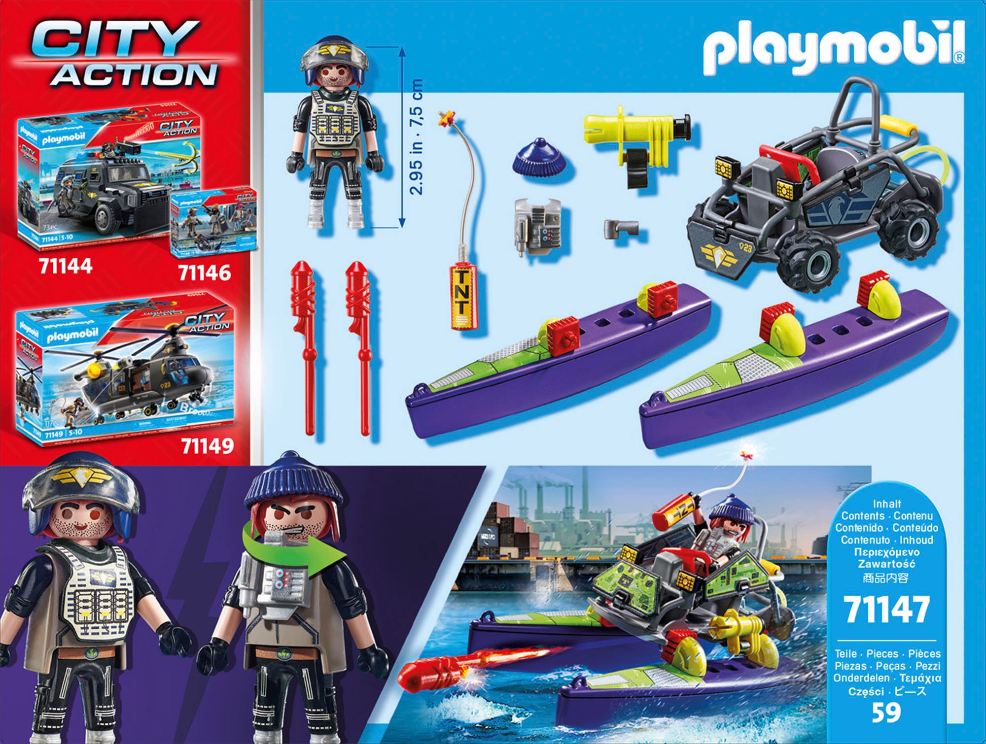 Playmobil® Konstruktions-Spielset »SWAT-Multi-Terrain-Quad (71147), My Action Heroes«, (59 St.), Made in Europe