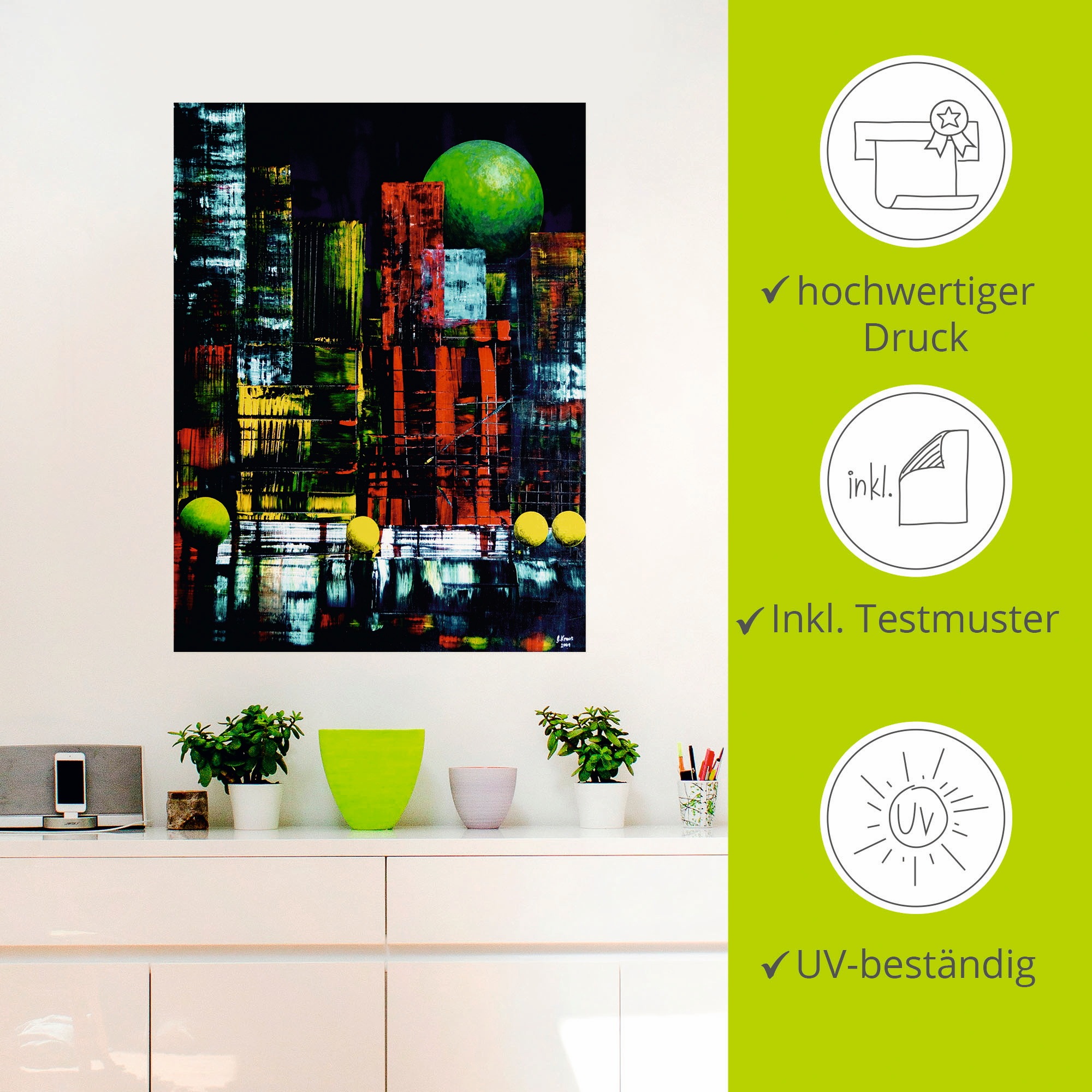 Artland Wandbild »New York abstrakt II«, Amerika, (1 St.), als Leinwandbild, Wandaufkleber in verschied. Größen