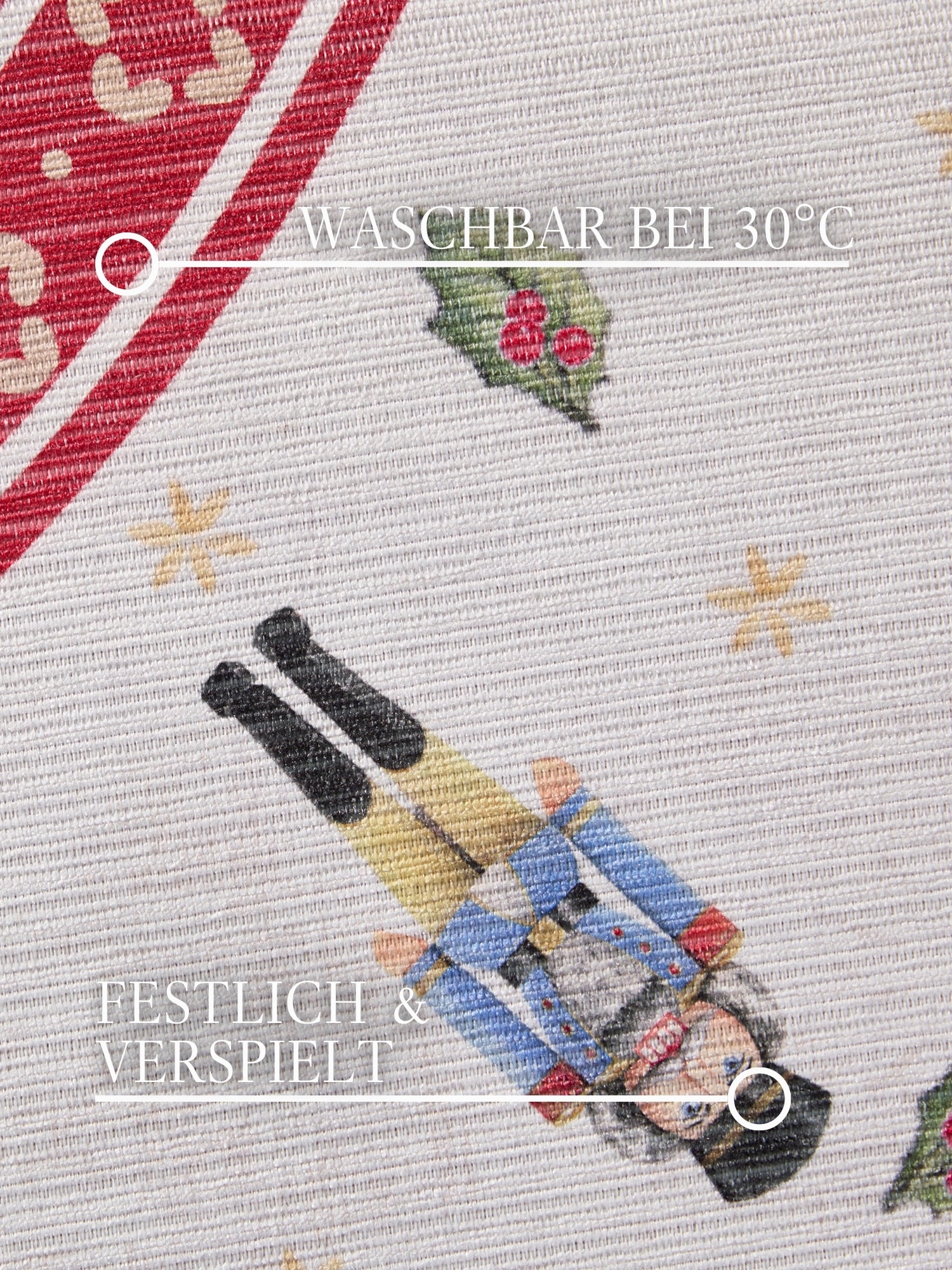 Villeroy & Boch Teppich »Toy's Deleight Limited Edition Nutcracker«, rund, 3 mm Höhe, Limited Edition, Weihnachten, Wohnzimmer, Baumrock, Waschbar, Rund