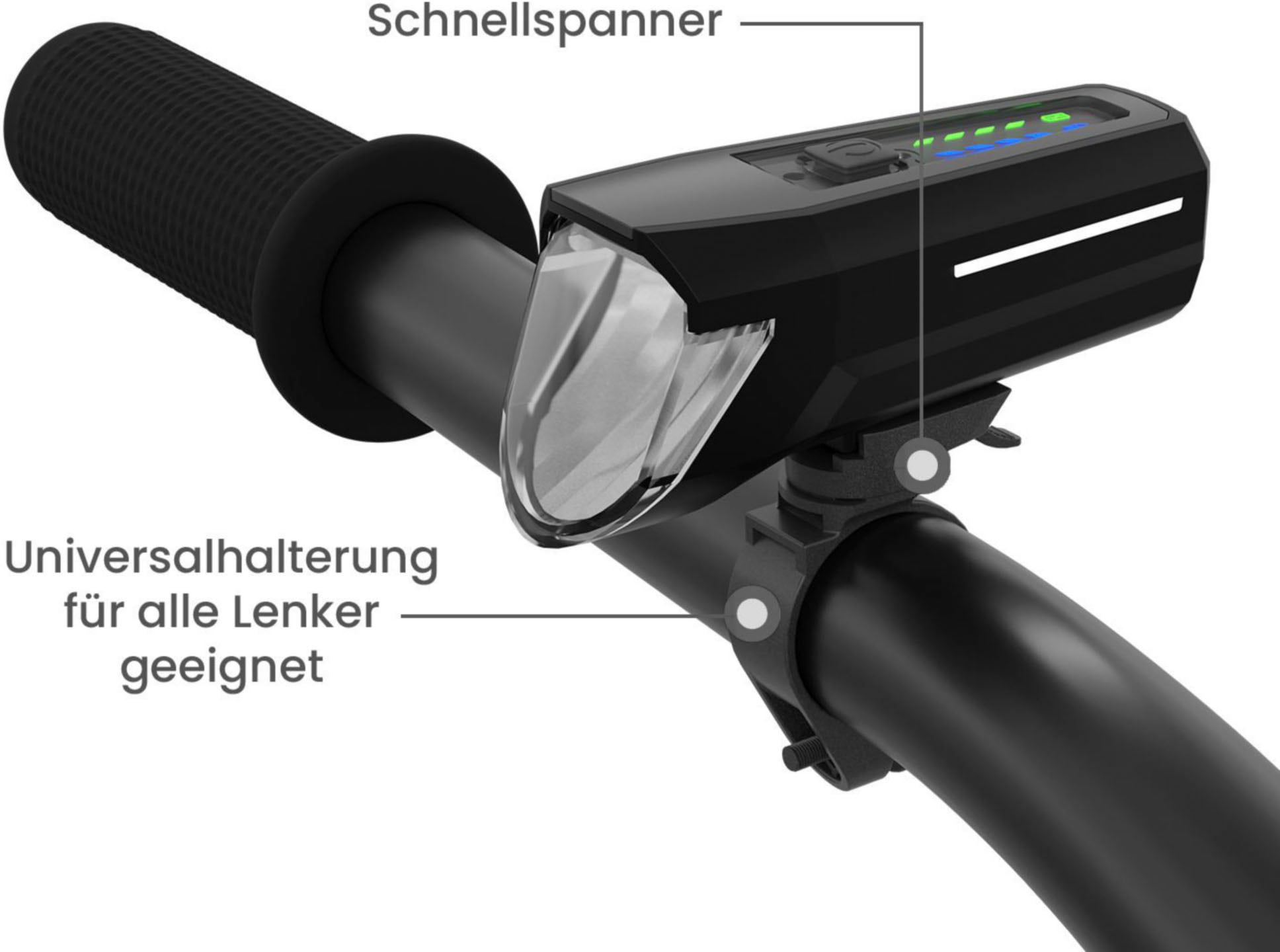 FISCHER Fahrrad Fahrrad-Frontlicht »LED-Akku Frontlicht 110 Lux«