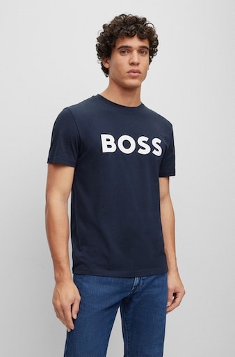 BOSS ORANGE Kurzarmshirt "Thinking 1 10246016 01", mit Logoschriftzug-Front günstig online kaufen