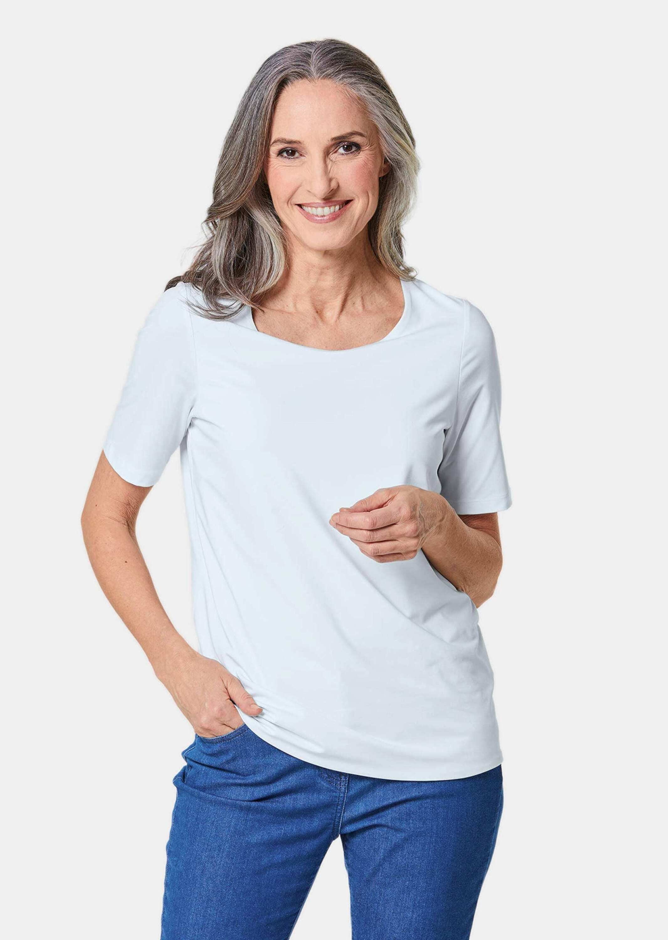 GOLDNER Langarm-Poloshirt »Shirt Gepflegtes Shirt in formstabiler Ware«