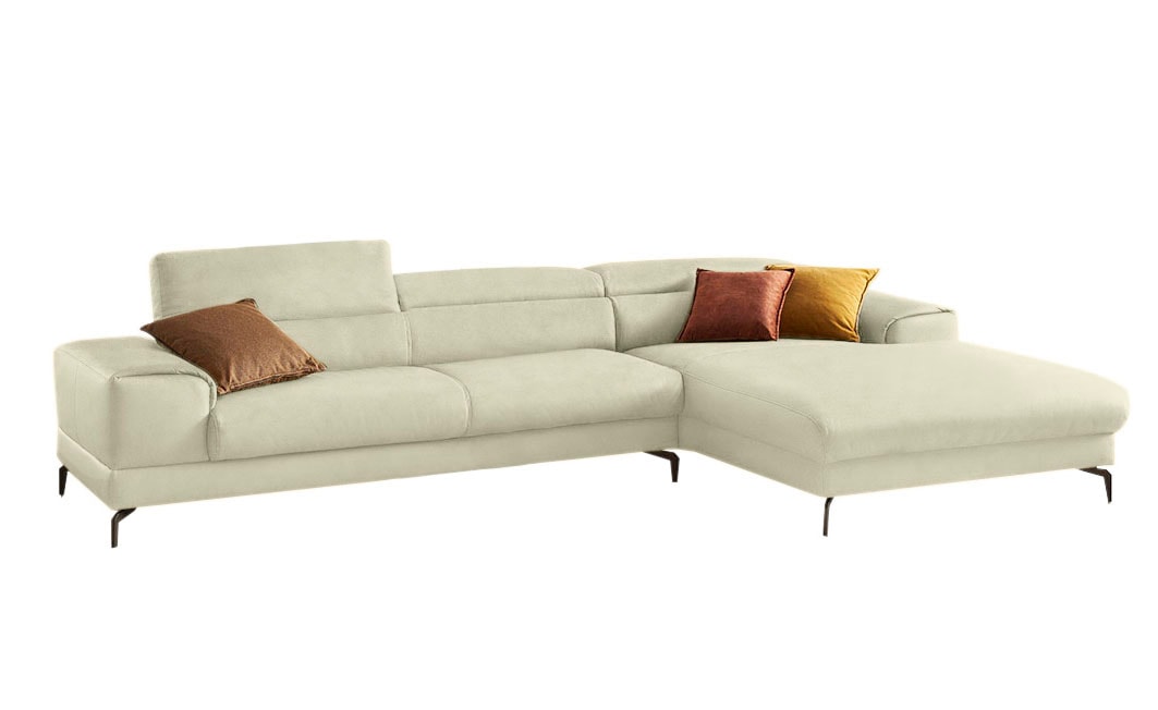 W.SCHILLIG Ecksofa »piedroo, Designsofa mit tollem Sitzkomfort, bequem und elegant, L-Form«, Kopfteilverstellung, wahlweise mit Sitztiefenverstellung, Breite 343cm