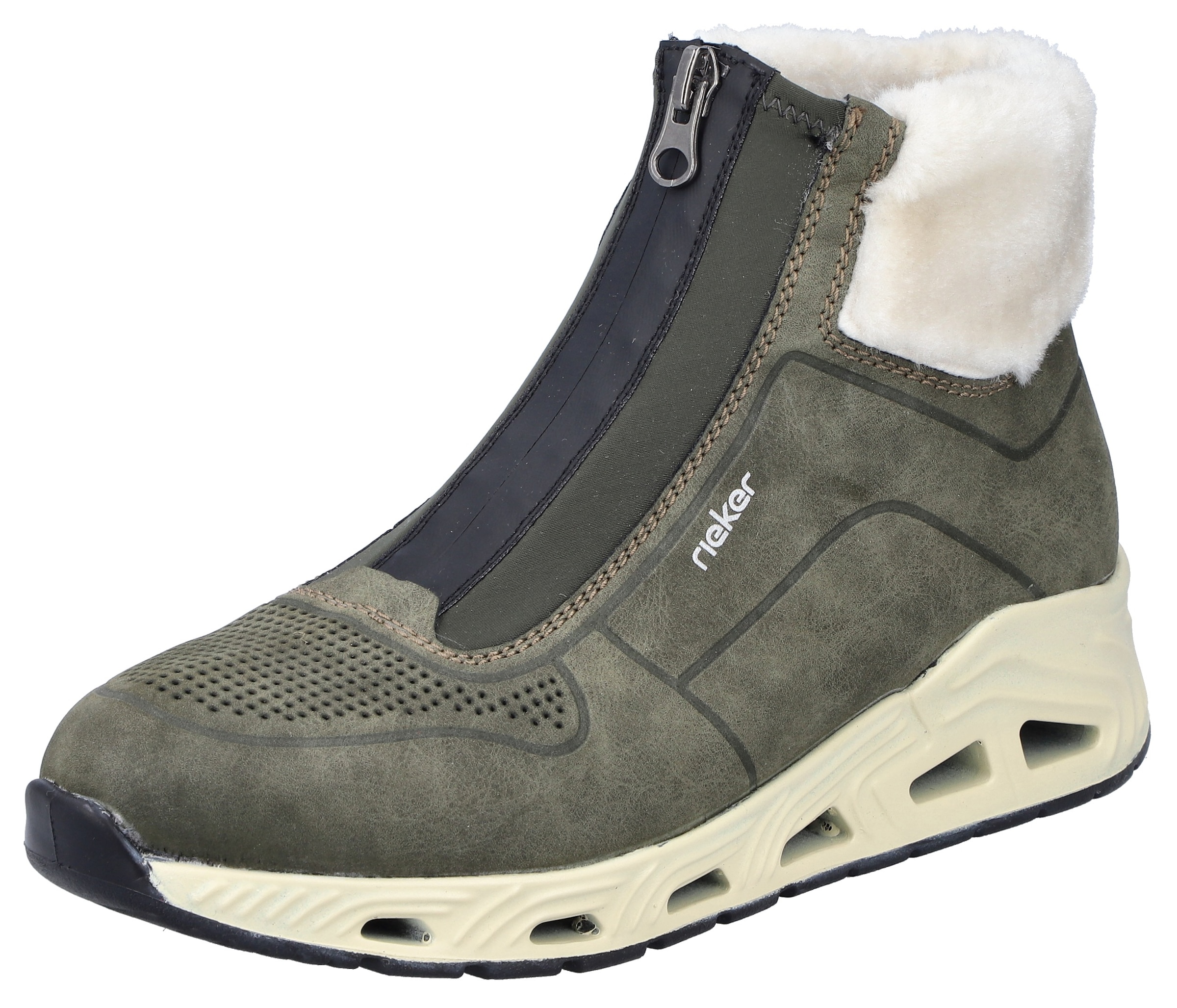 Sneaker, Freizeitschuh, Schlupfboots mit Vorder-Reißverschluss