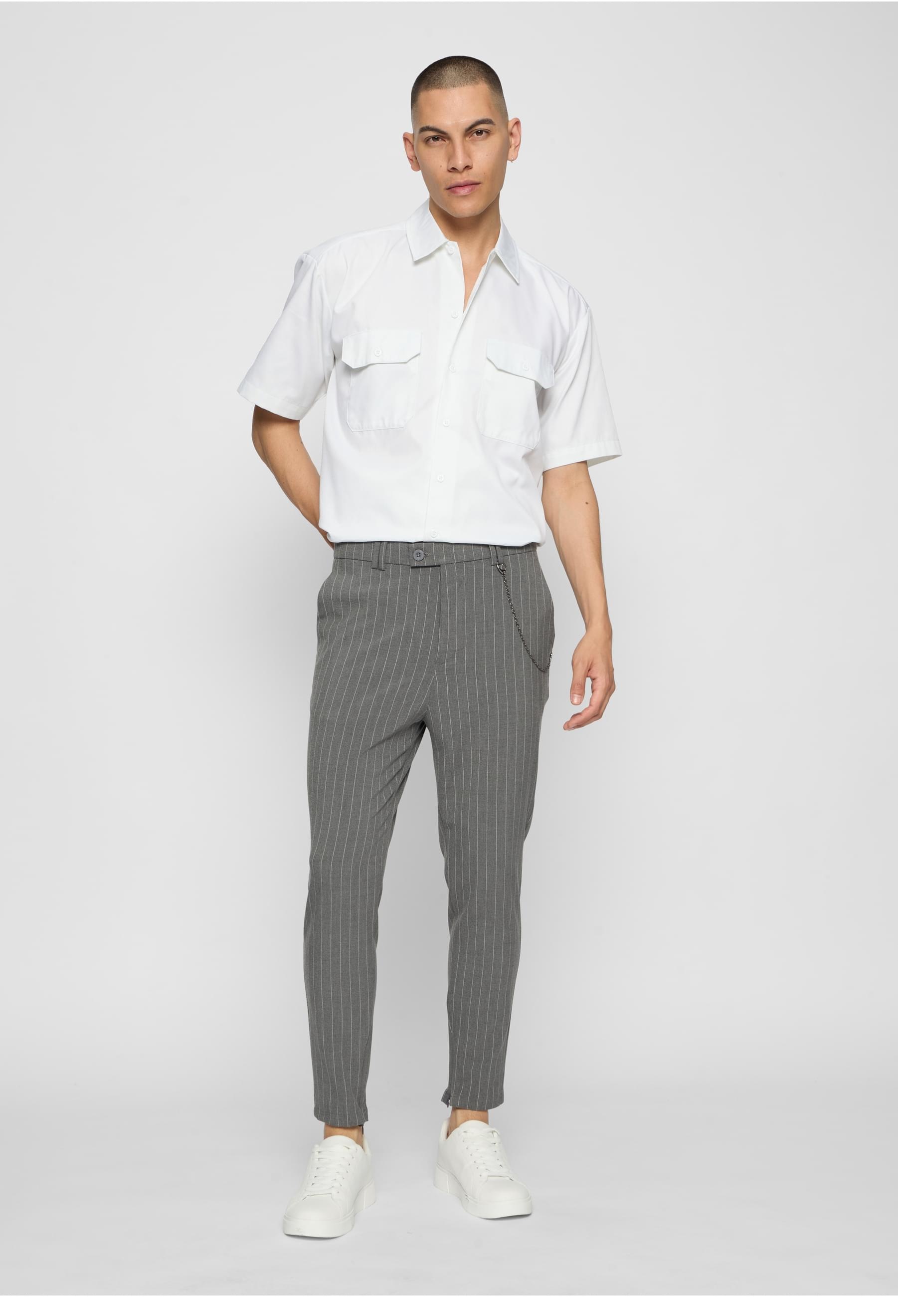 2Y Studios Stoffhose »2Y Studios 2Y Cropped Pants Pinstripe«, (1 tlg.)