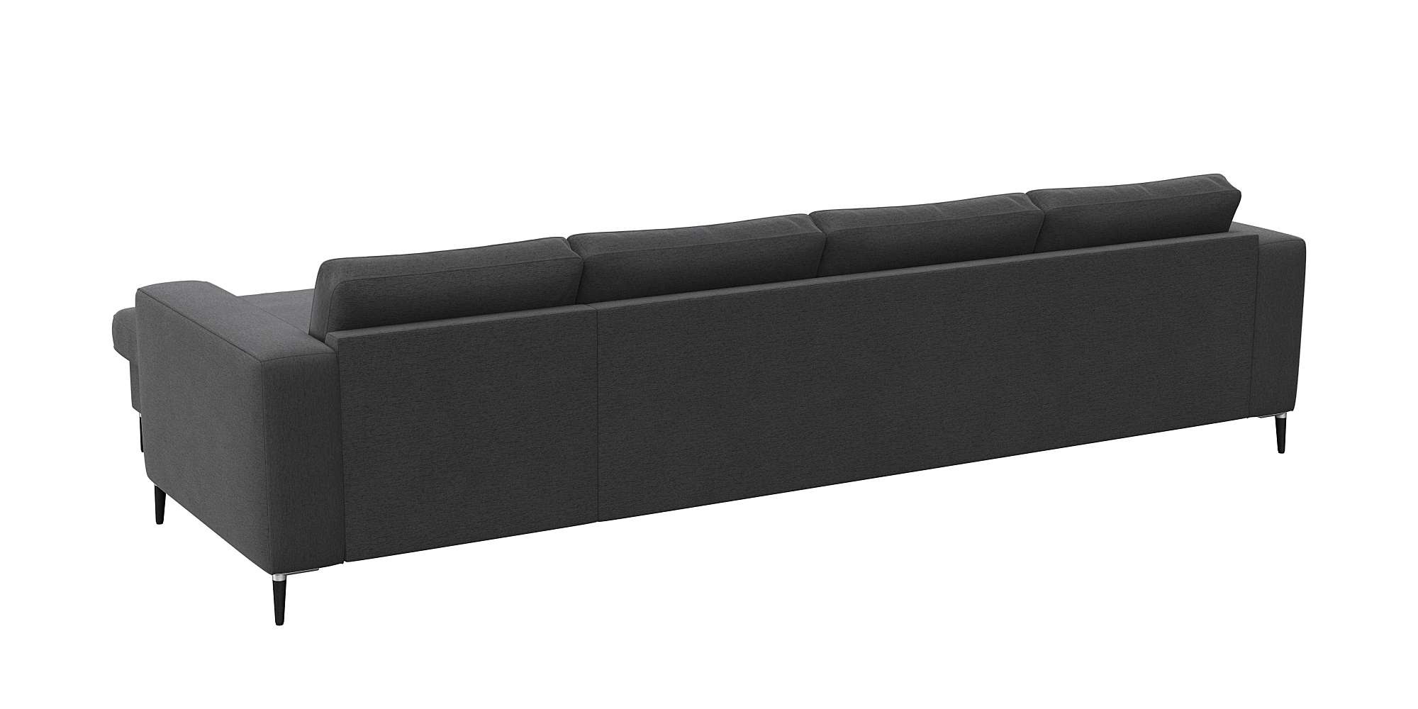 Thumbnail - FLEXLUX Ecksofa "Fiore, super Sitzkomfort durch Kaltschaum im Sitz, L-Form", breite Armlehnen, Füße Alu+schwarz