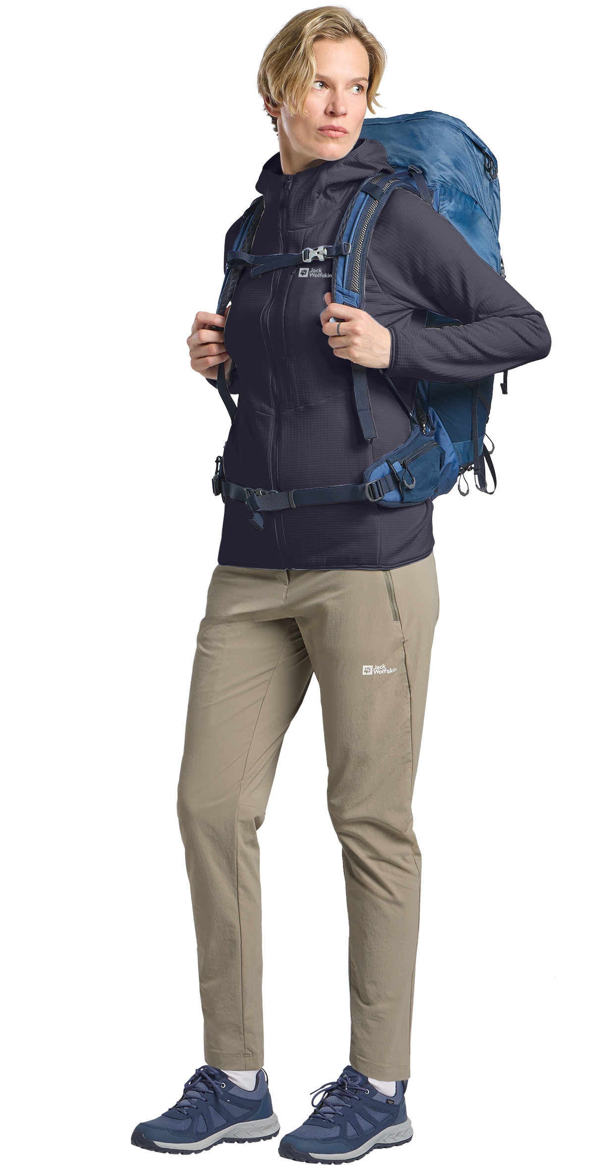 Jack Wolfskin Kapuzenfleecejacke »KOLBENBERG HOODED FZ W«, Gitterfleece, Übergangsjacke, Atmungsaktiv