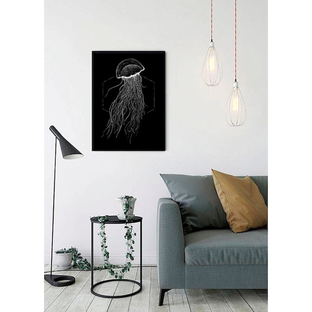 Komar Poster »Jellyfish Black«, Tiere, (1 St.), Kinderzimmer, Schlafzimmer,  Wohnzimmer | BAUR