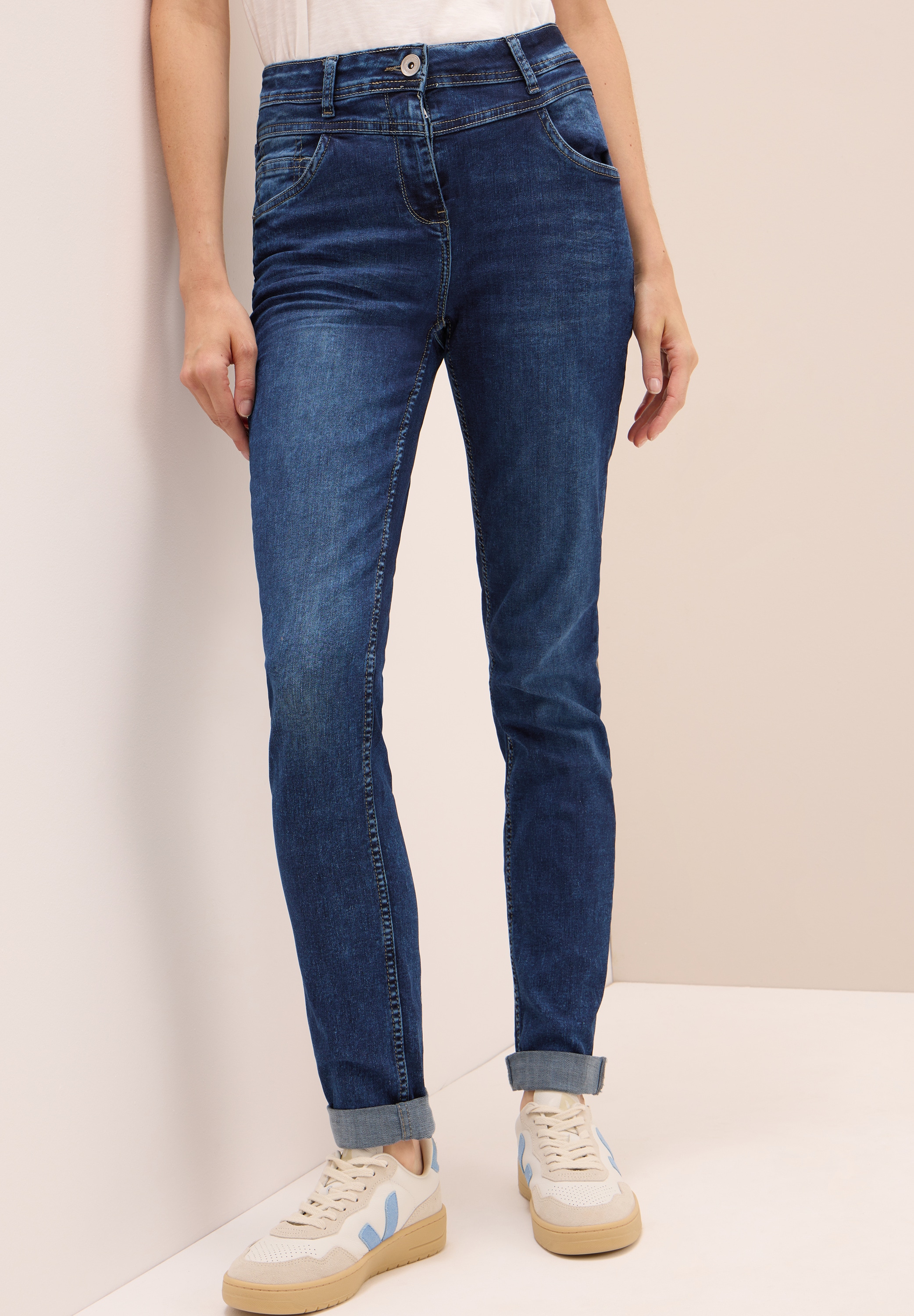 Cecil Slim-fit-Jeans, High Waist