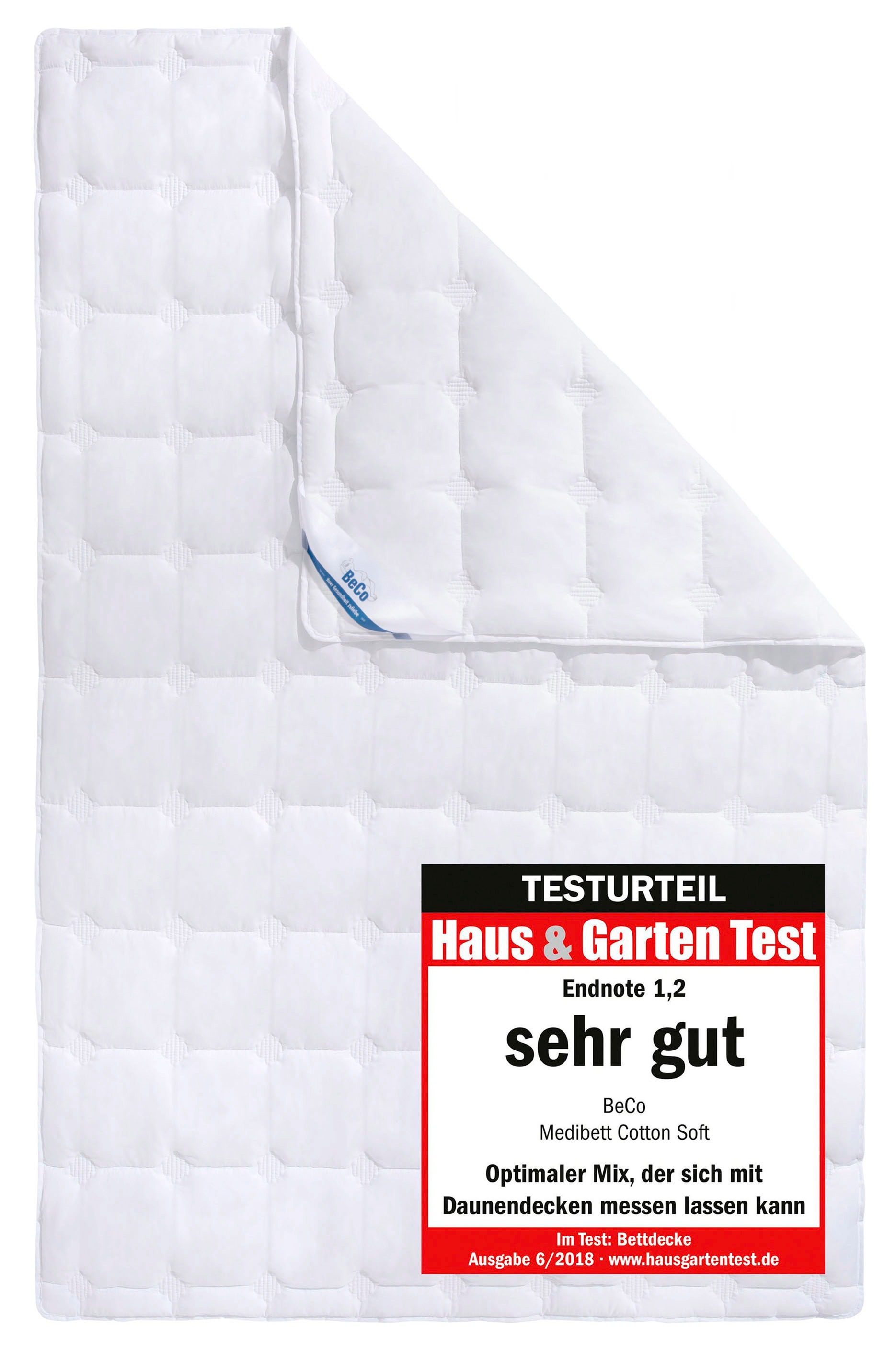 Thumbnail - Beco Steppbett + Kopfkissen "Medibett Cotton Soft, Allergiker geeignet (Hausstauballegiker)" 1x Bettdecke 135x200 cm & 1...