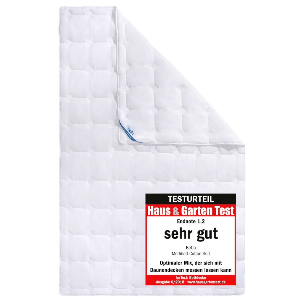 Beco Steppbett + Kopfkissen »Medibett Cotton Soft, Allergiker geeignet (Hausstauballegiker)«, (Set)