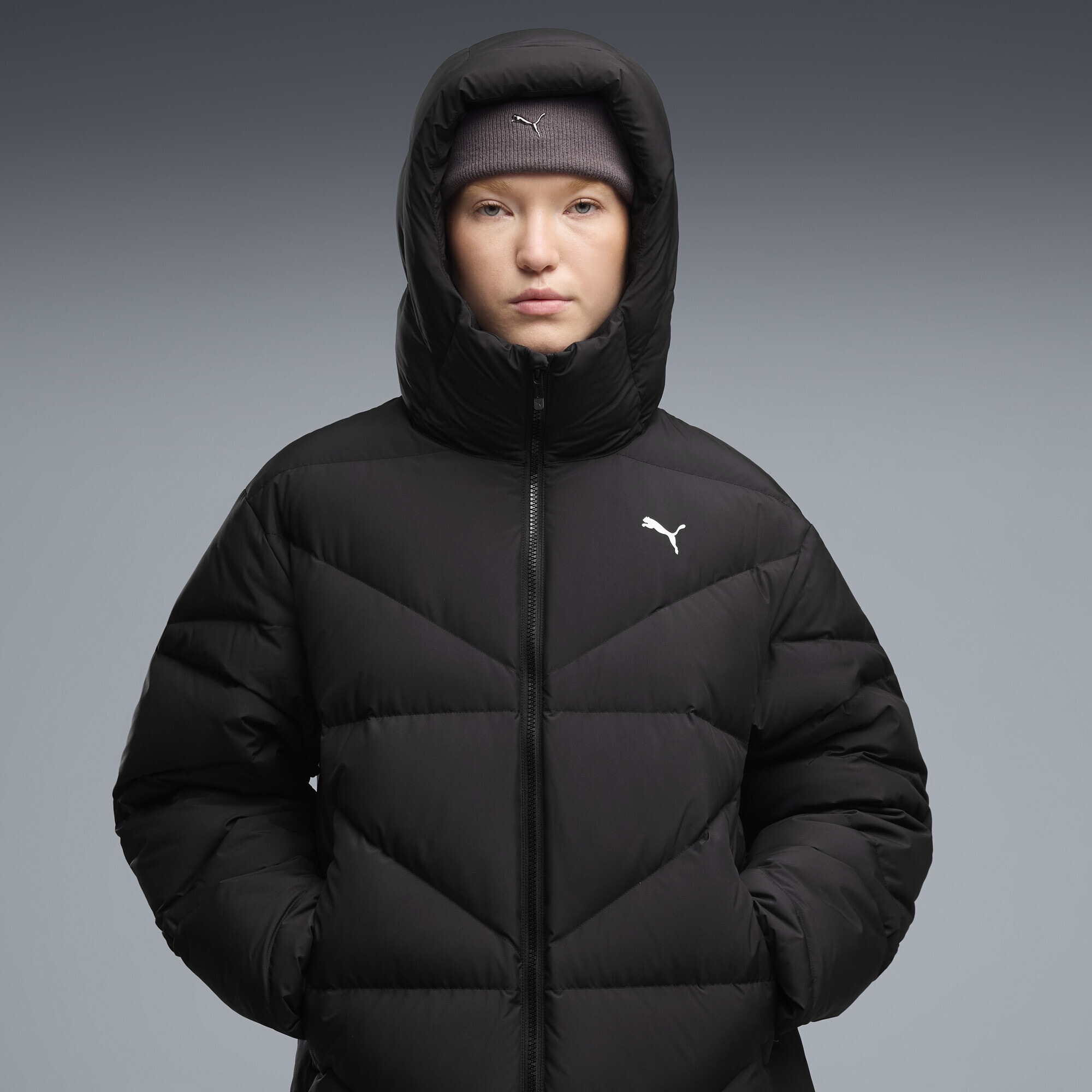 PUMA »Daunen-Puffermantel mit Kapuze Damen«