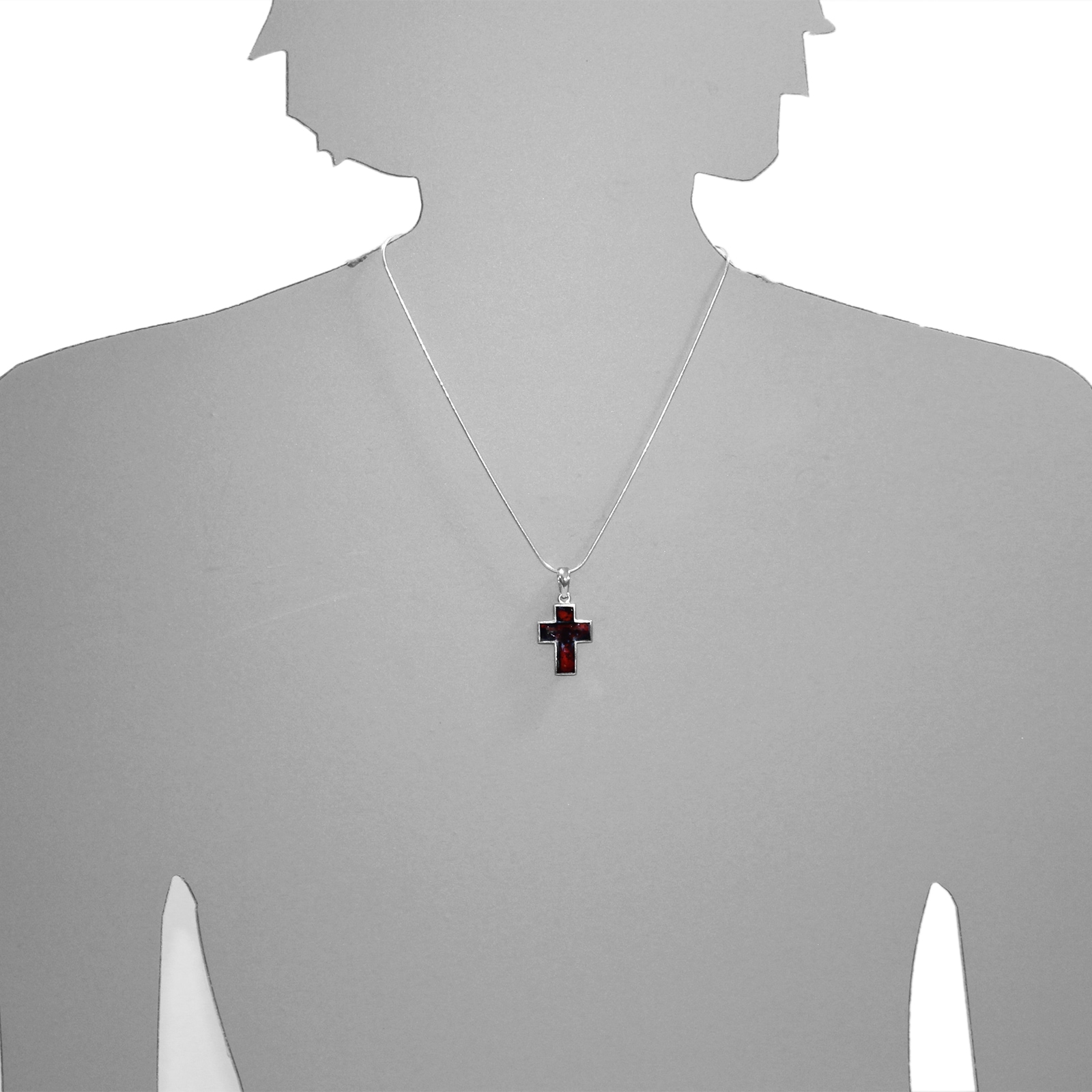 OSTSEE-SCHMUCK Kettenanhänger »- Kreuz 24 x 19 mm - Silber 925/000 - Bernstein«