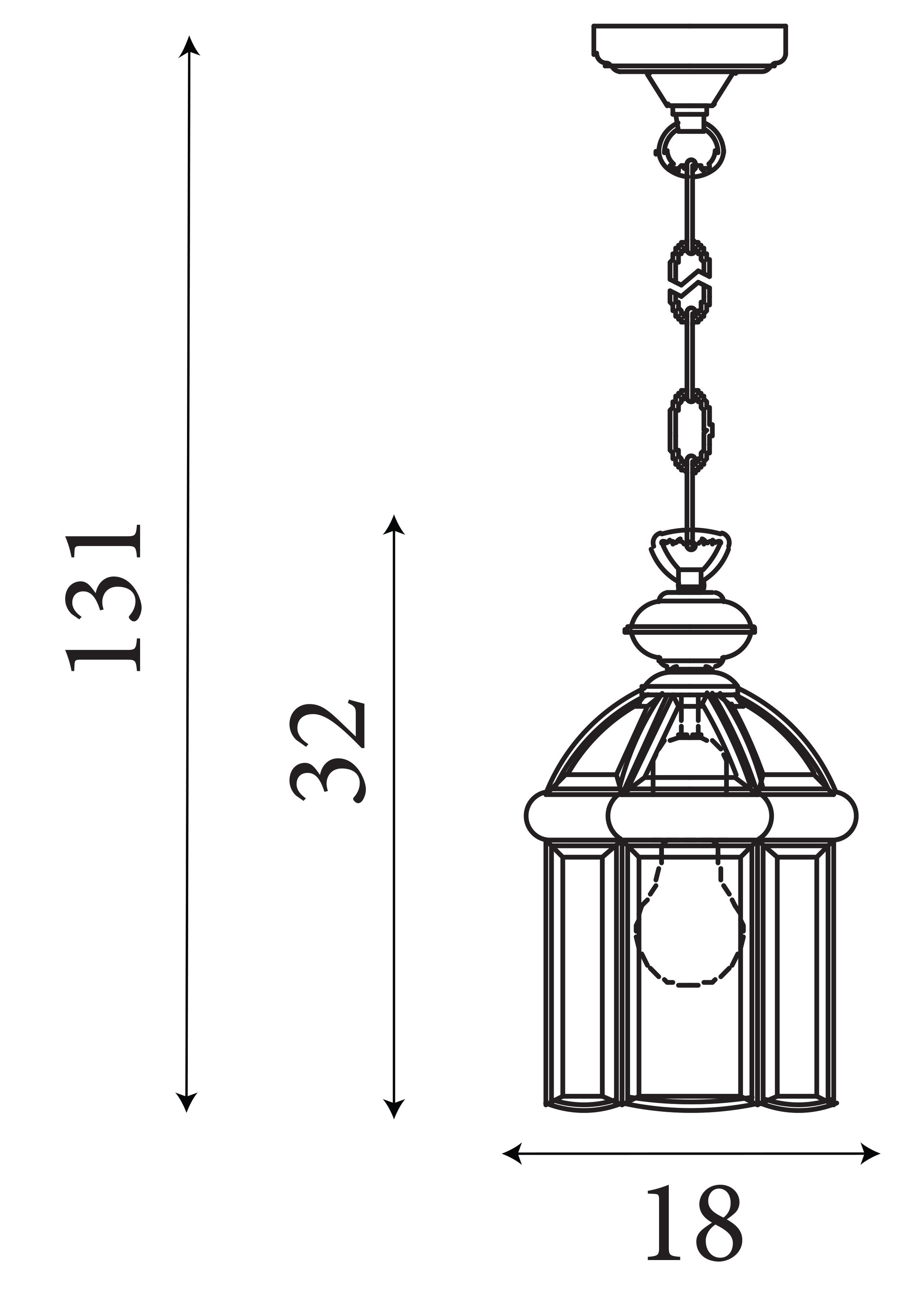 Searchlight Außen-Stehlampe »Lantern - Antikes Messing & Klarglas« E27 1 Stk.