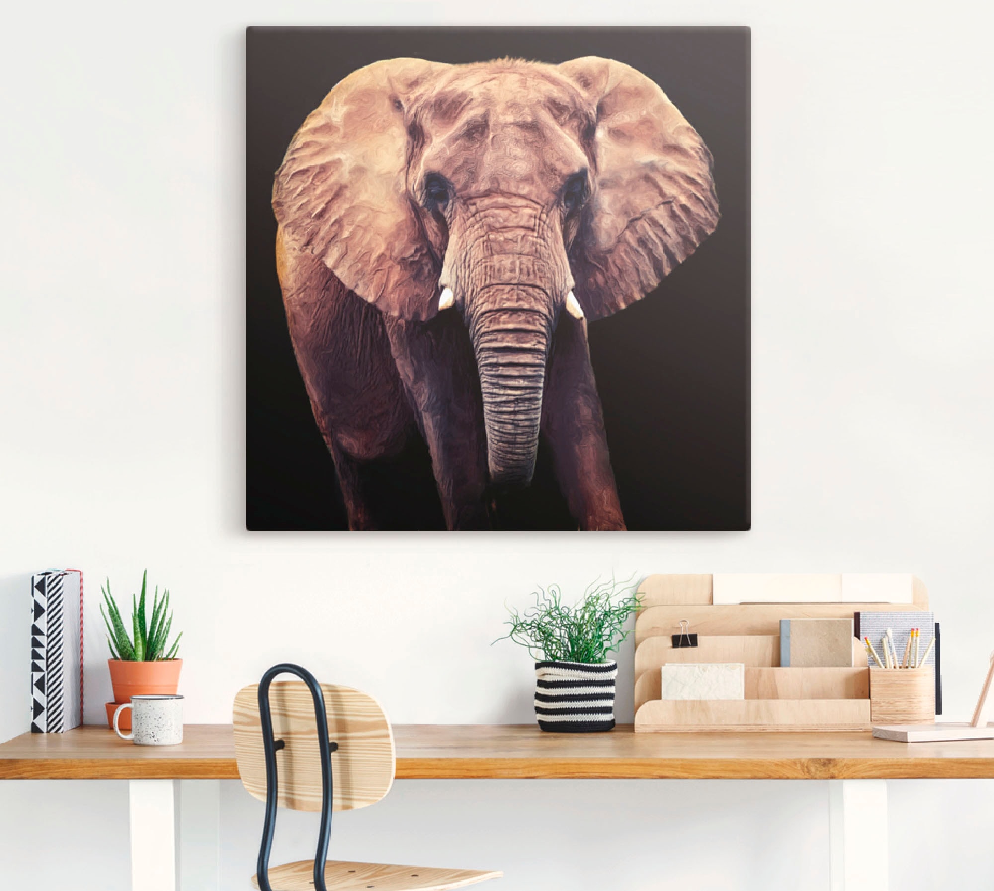 Artland Leinwandbild »Elefant«, Wildtiere, (1 St.), auf Keilrahmen gespannt