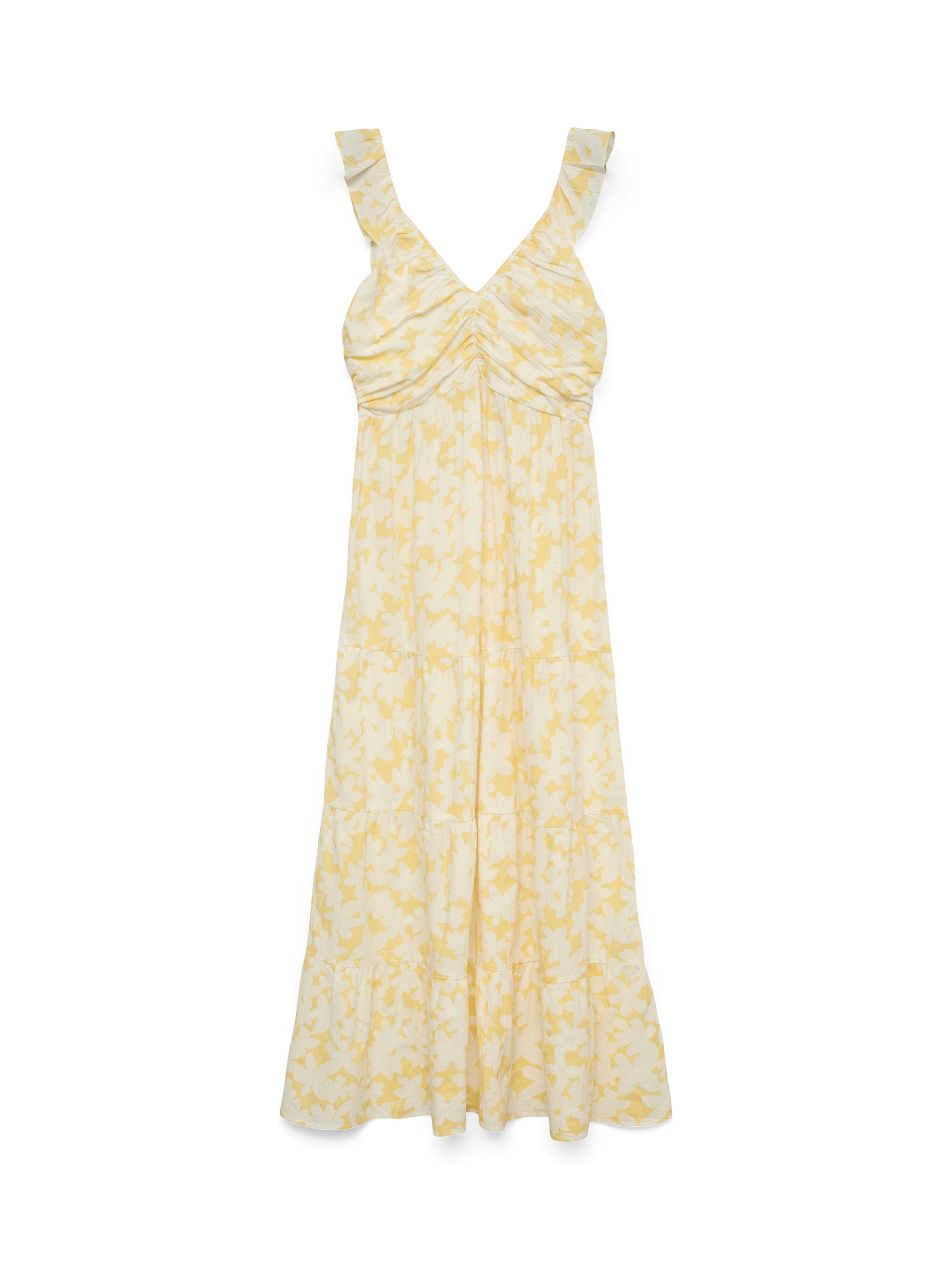 Vero Moda Maxikleid "VMDICTHE SL FRILL ANKLE DRESS WVN GA" Baumwolle, regul günstig online kaufen