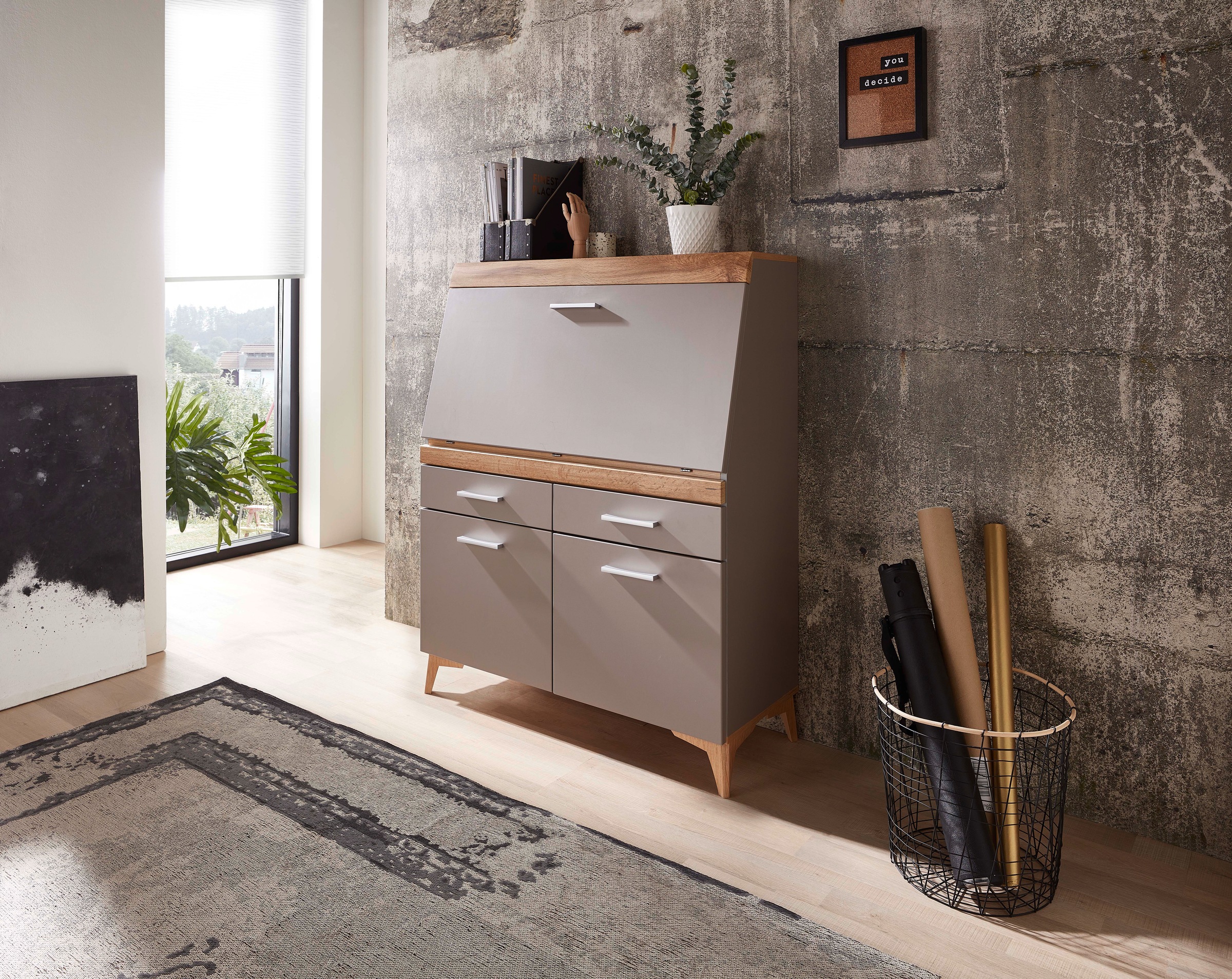 Innostyle Sekretär »SECRET«, Stauraumschrank, mit Monitor-/Laptopfach, Soft-Close, Breite 98 cm