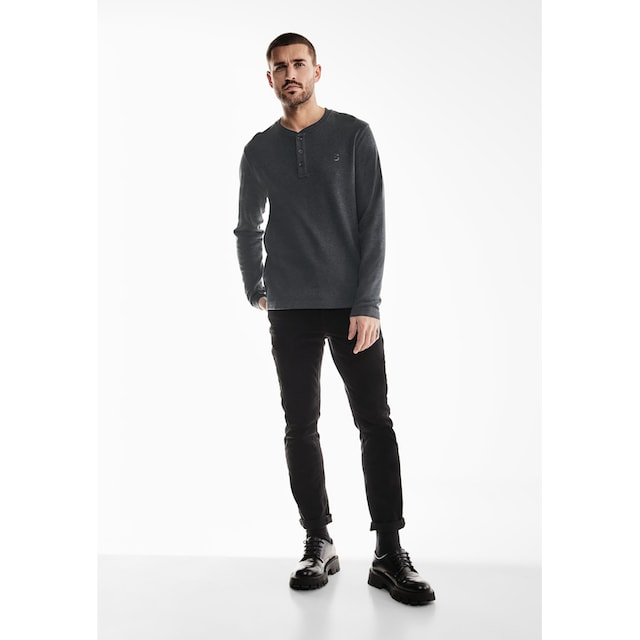 STREET ONE MEN Langarmshirt, in Unifarbe ▷ kaufen | BAUR