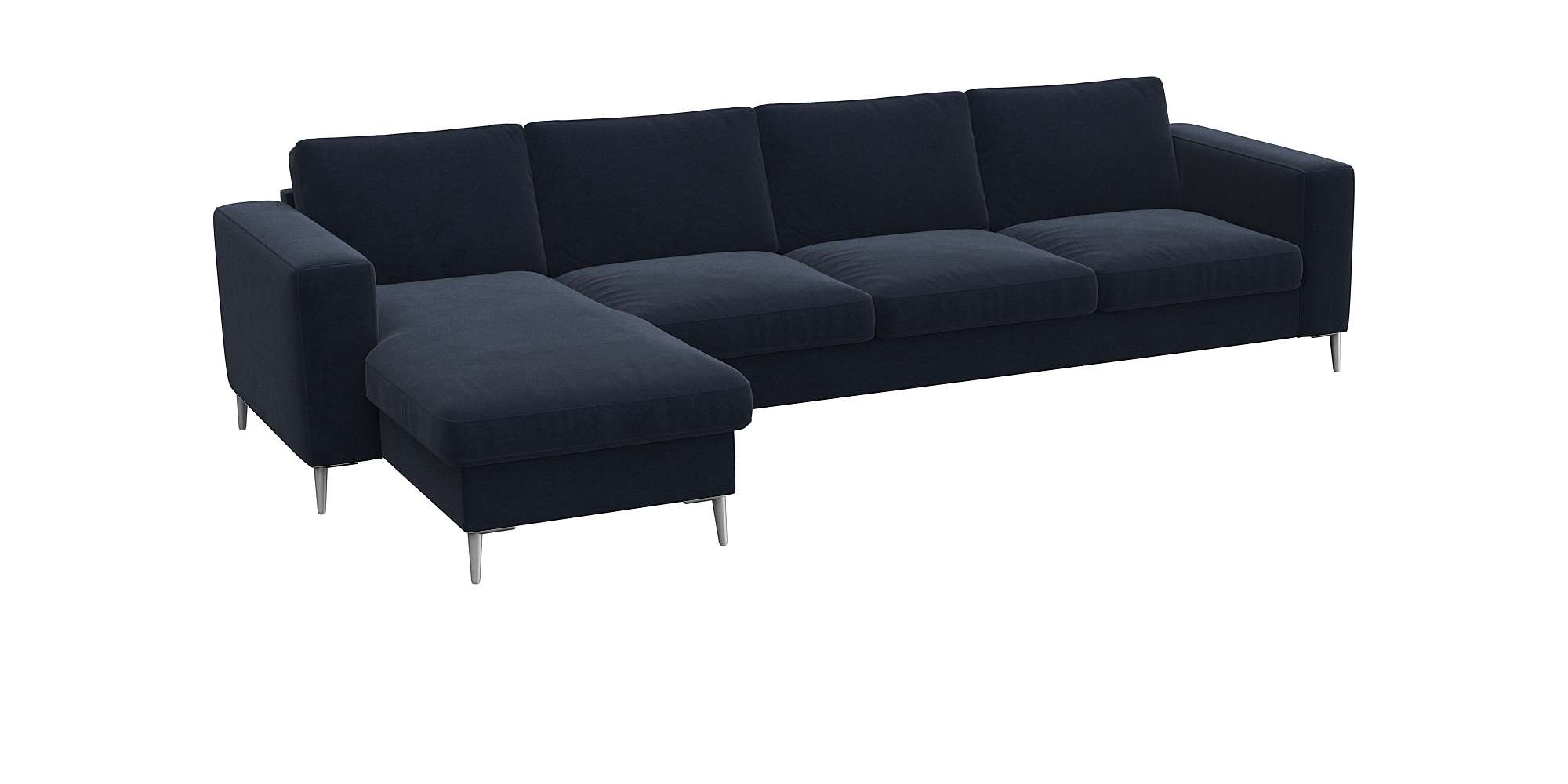 FLEXLUX Ecksofa »Fiore, super Sitzkomfort durch Kaltschaum im Sitz, L-Form«, breite Armlehnen, Füße Alu