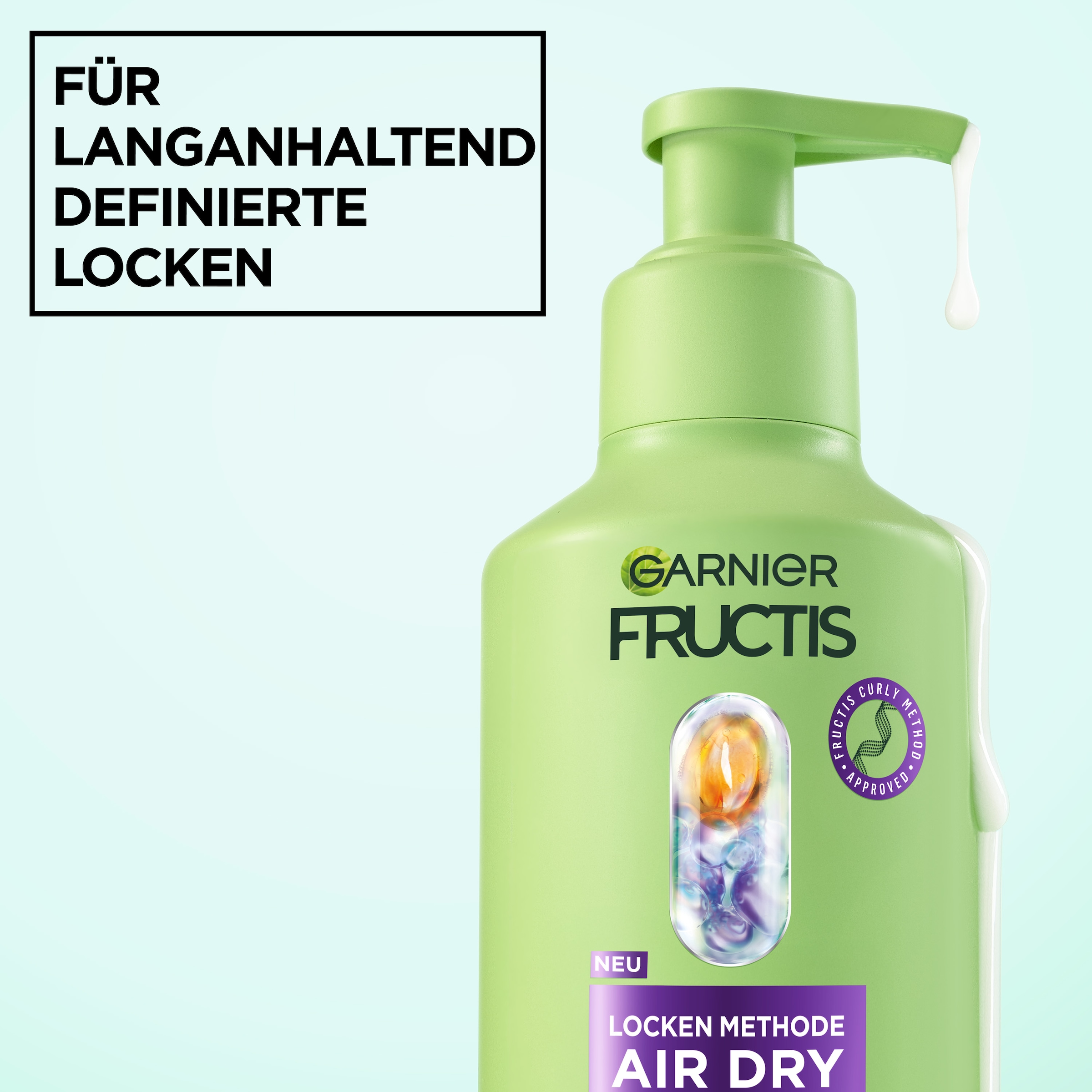 GARNIER Leave-in Pflege »LOCKEN METHODE AIR DRY CREAM« für lockiges Haar, mit Frizz-Kontrolle bis zu 100 Stunden