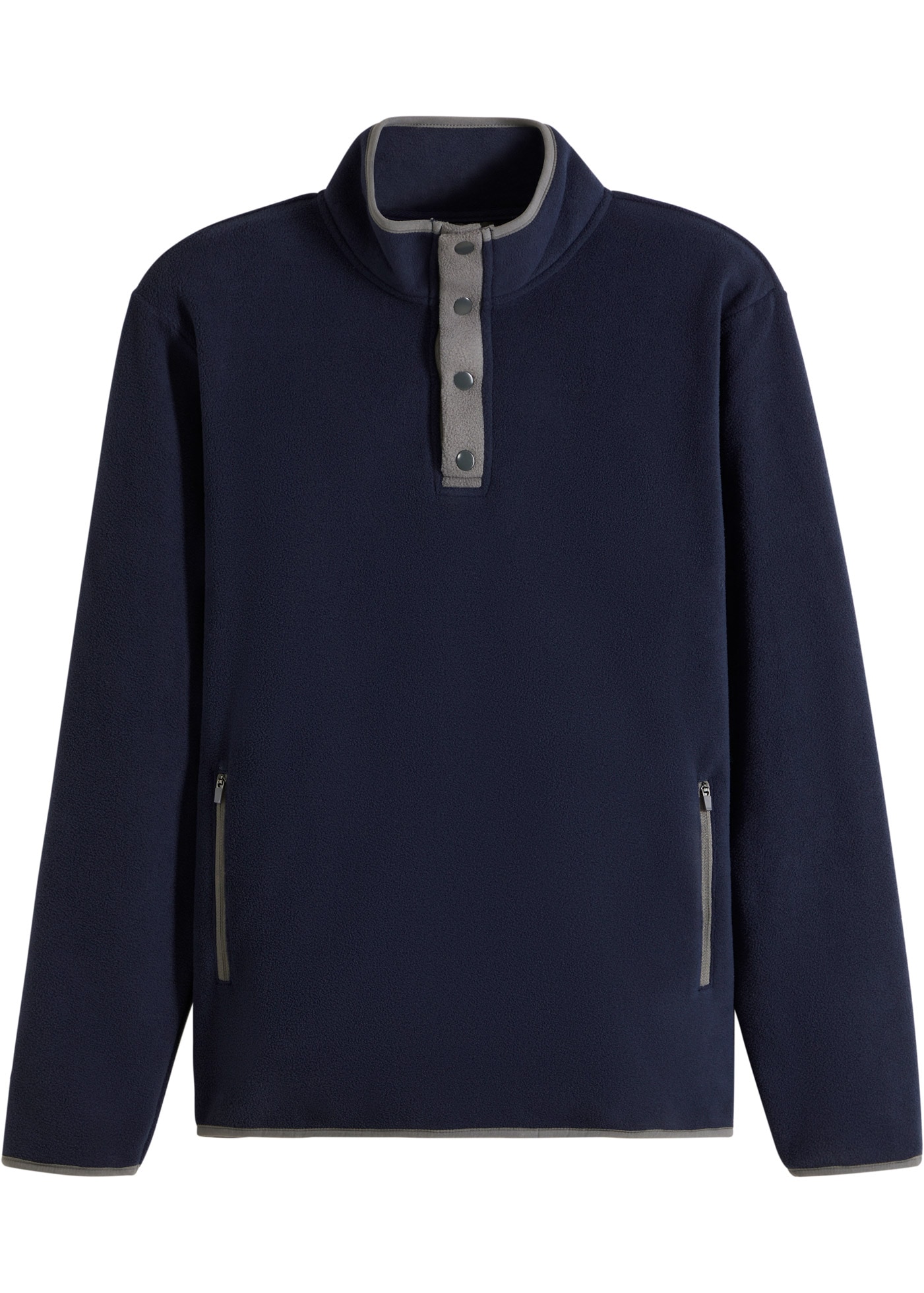 bonprix Fleecepullover »Troyer Fleeceshirt mit praktischen Taschen und tollen Kontrastdetails«, Troyer Fleeceshirt mit praktischen Taschen und tollen Kontrastdetails
