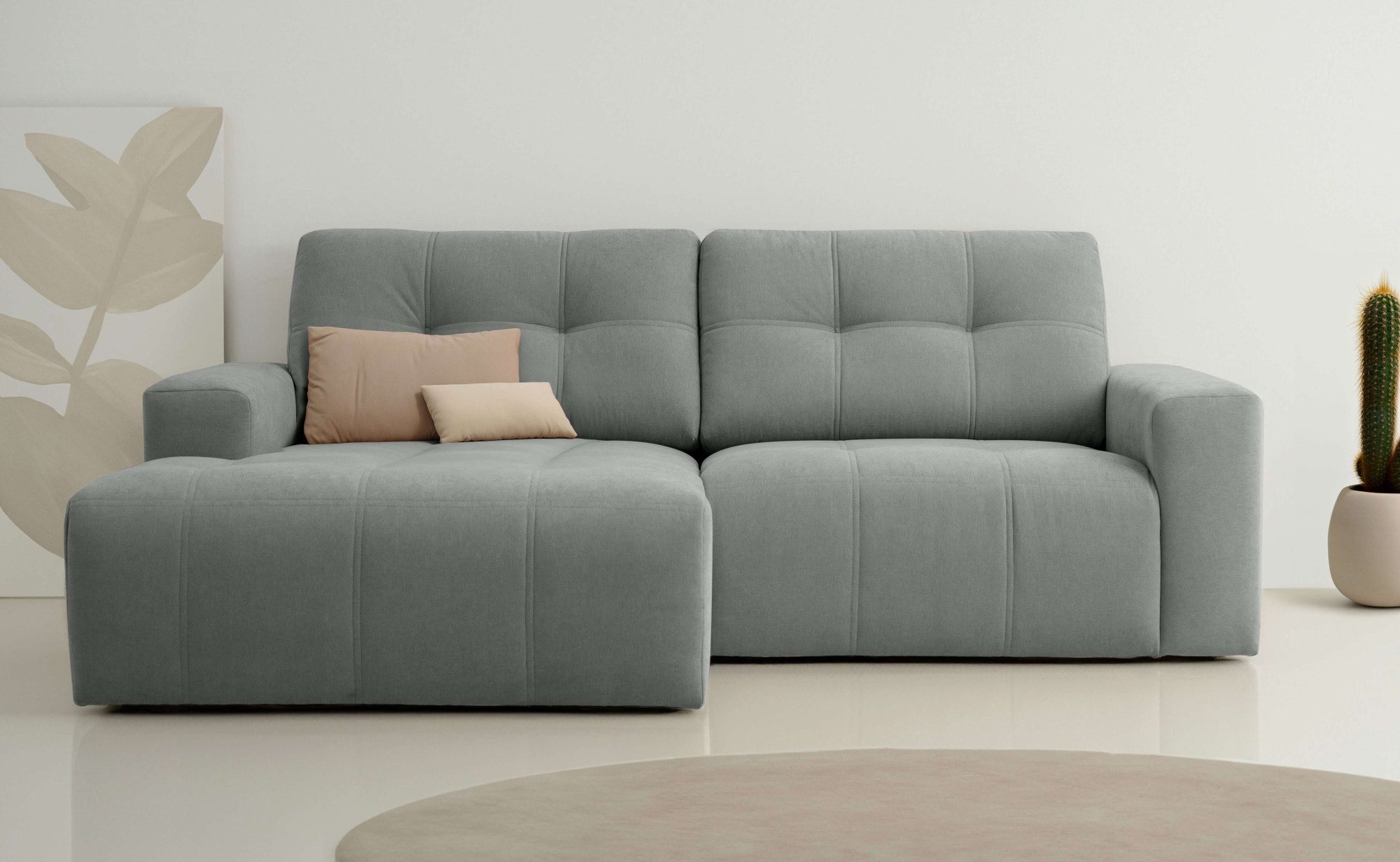 Home affaire Ecksofa "Turnon, Lounge-sofa, Breite 221 cm", Chenille, mit Kn günstig online kaufen