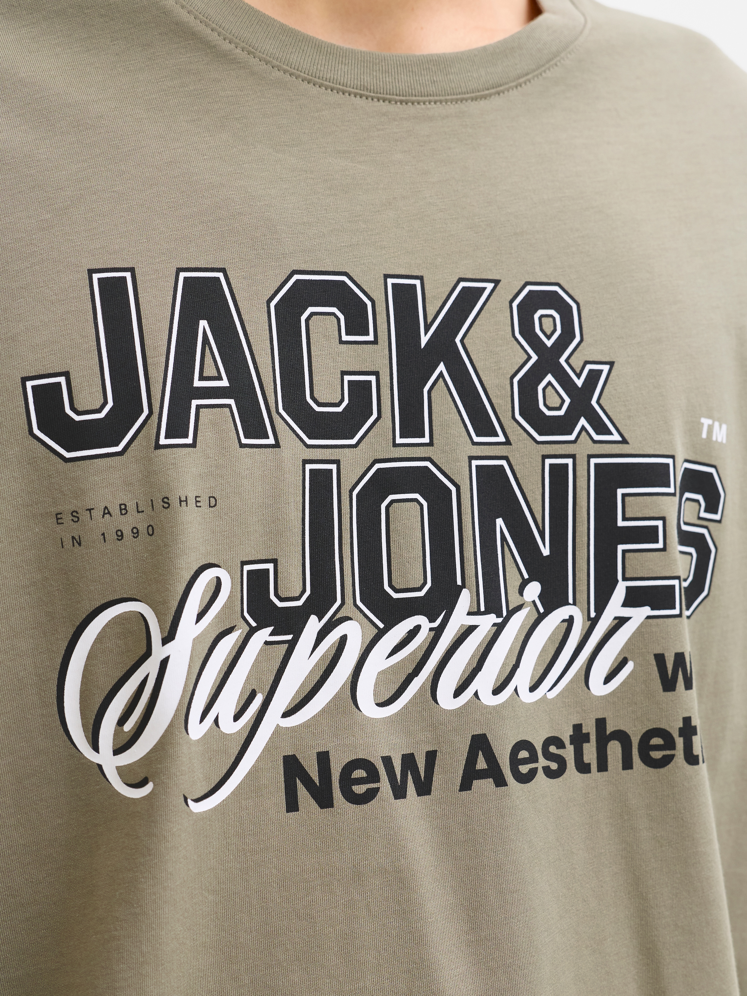 Jack & Jones Rundhalsshirt »JJELOGO TEE SS O-NECK 2 COL SS26 SN« mit Grafikprint