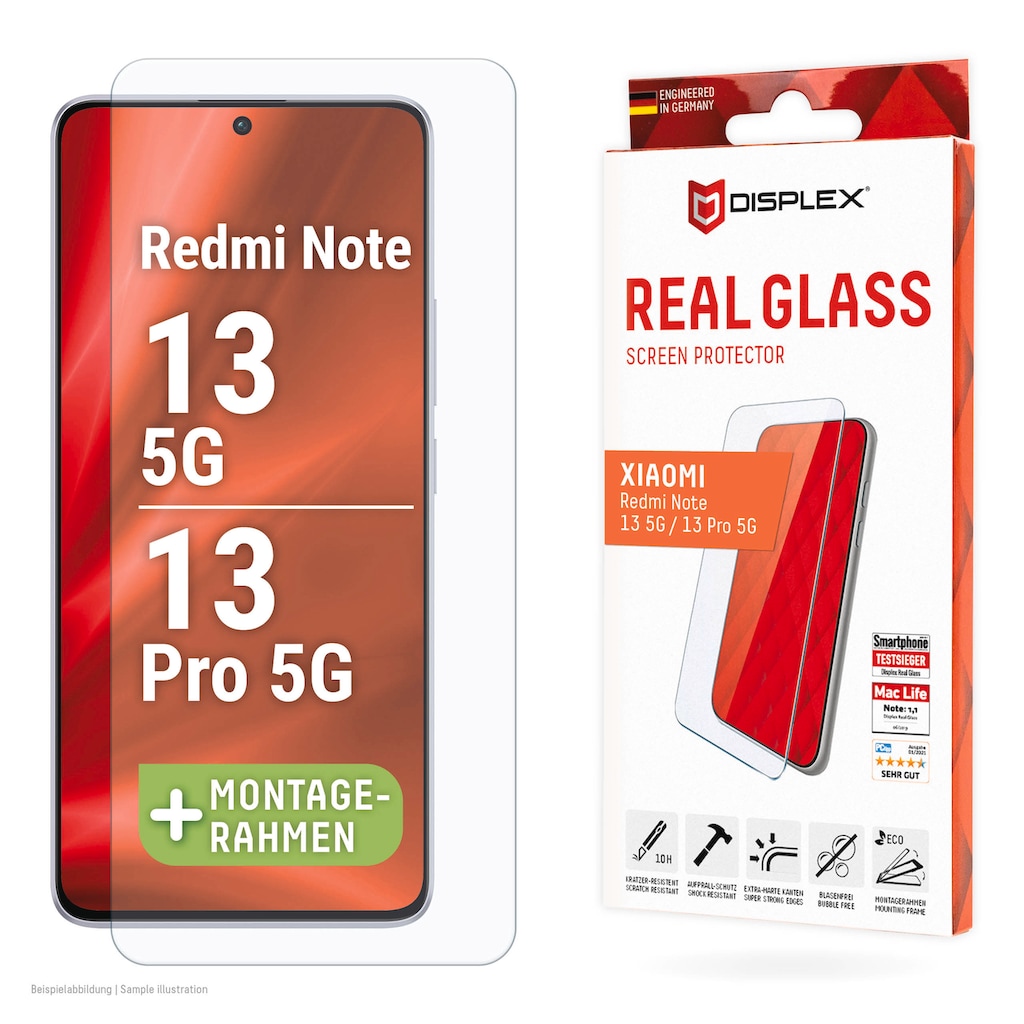 Displex Displayschutzglas »Real Glass«, für Xiaomi Redmi Note 13 5G-Xiaomi Redmi Note 13 Pro 5G, (1 St.)