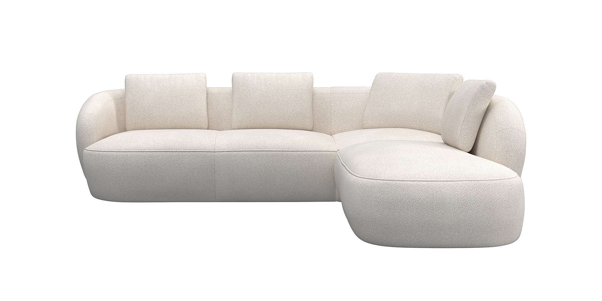 Kampinė sofa »Torino ovali L-Form Sofa-Ecke su Ottomane« moderni organisches Sofa-Design Šaltų putų poliretano čiužinys Wellenunterfederung
