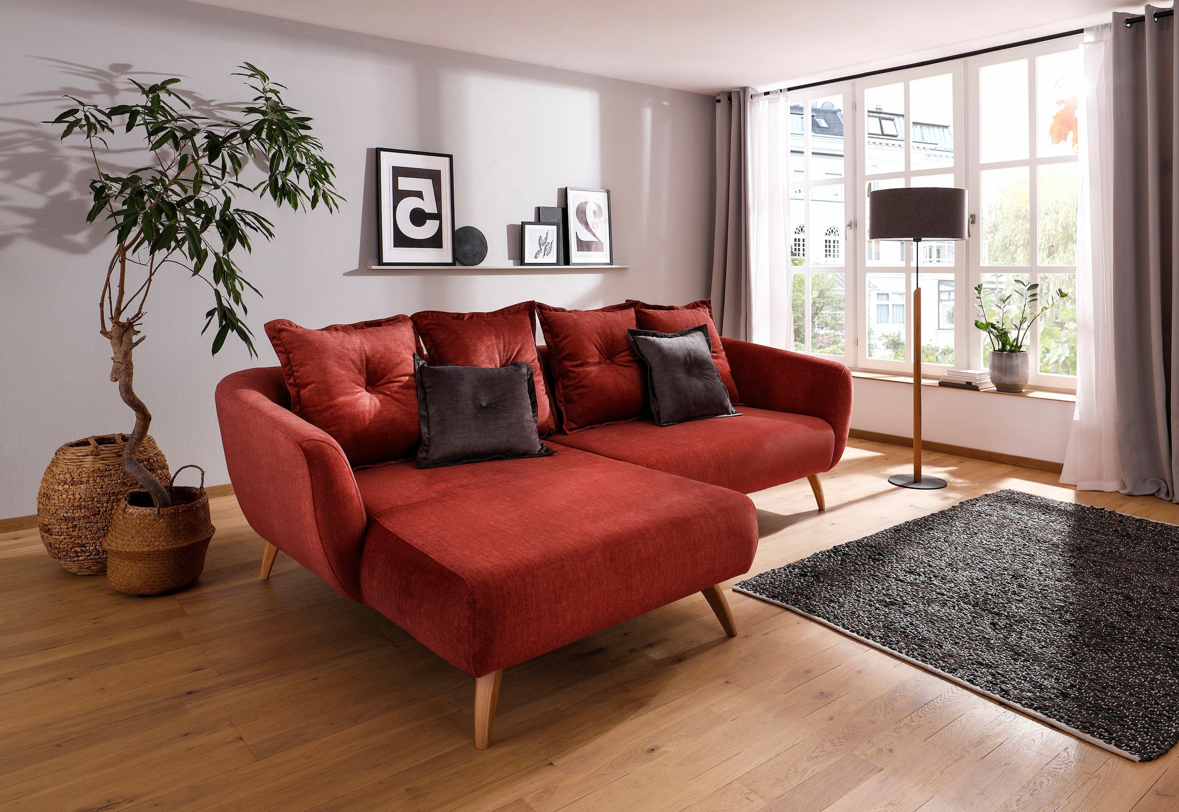 Home affaire Ecksofa "Baggio formschöne Polsterecke, bequem, Breite 277cm, günstig online kaufen