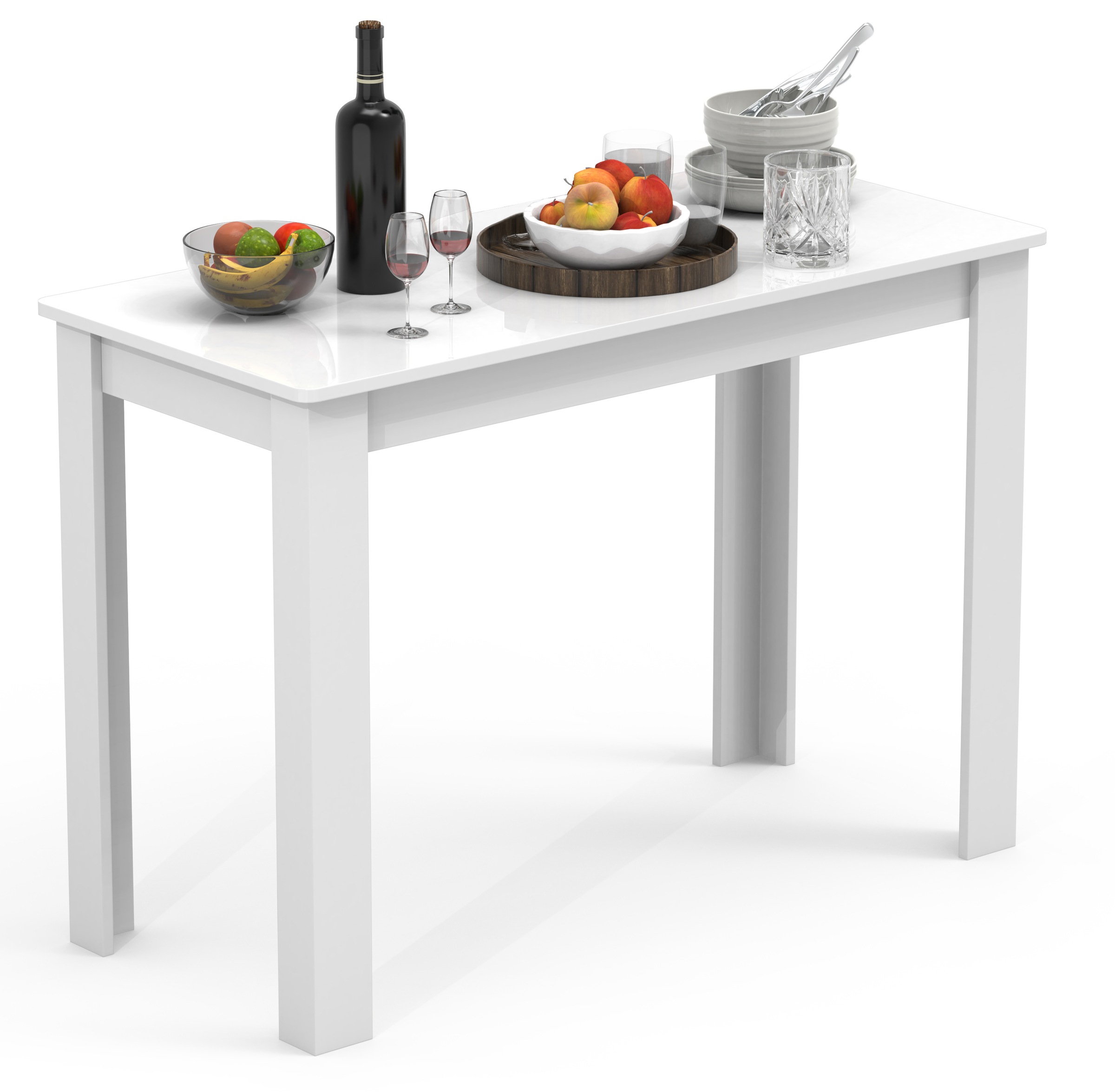 Esstisch VCM "Holz Esstisch Küchentisch Esal 110 x 50 cm", weiß, B:110cm T:50cm, Tische, Esstisch